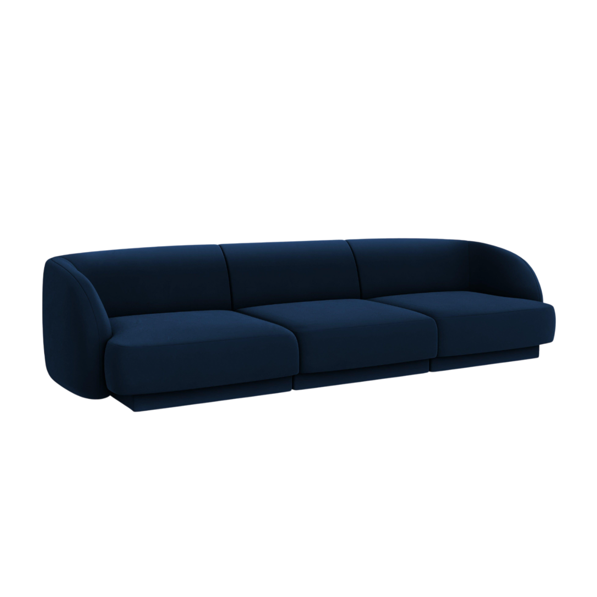 Sofa aksamitna 3-osobowa MILEY granat królewski