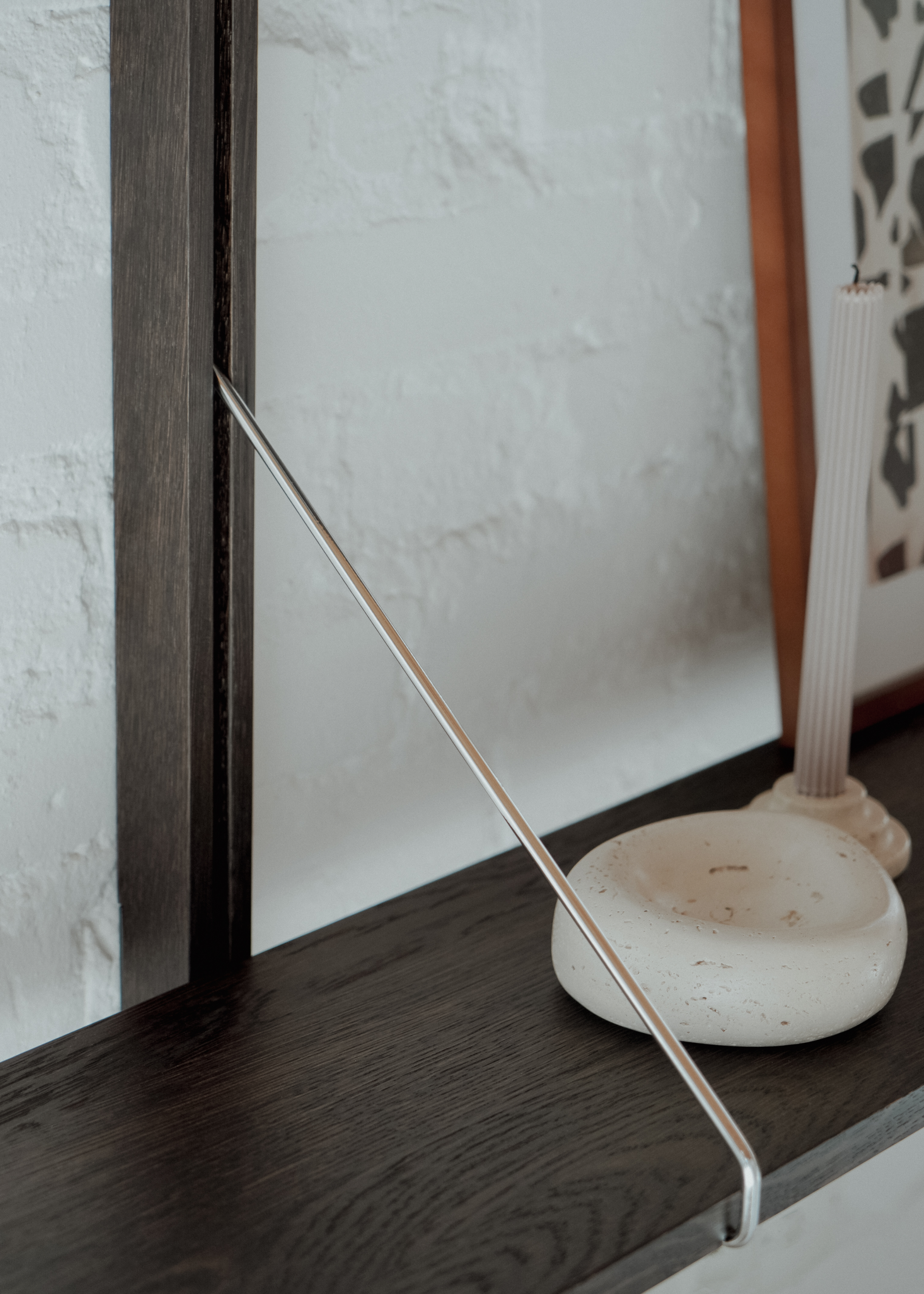 Regał ścienny RODD DUO hebanowe drewno dębowe