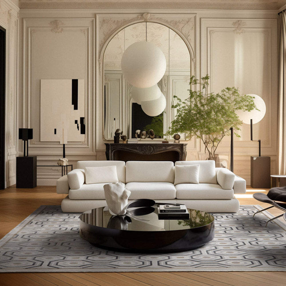 ROYAL gray rug with geometric patterns