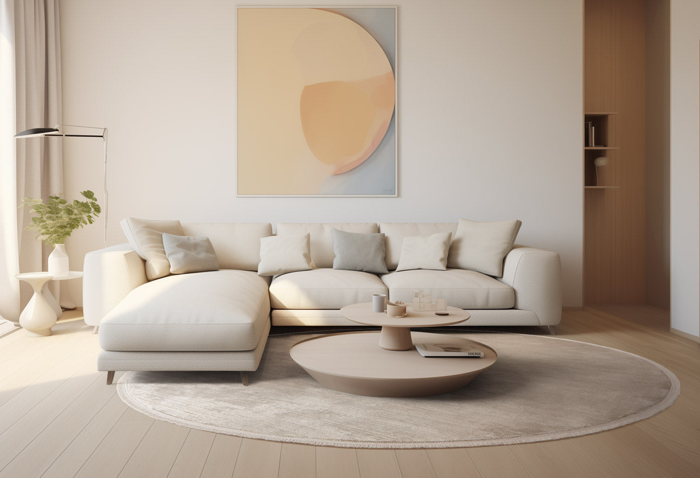 Dywan okrągły ROYAL szarobeżowy