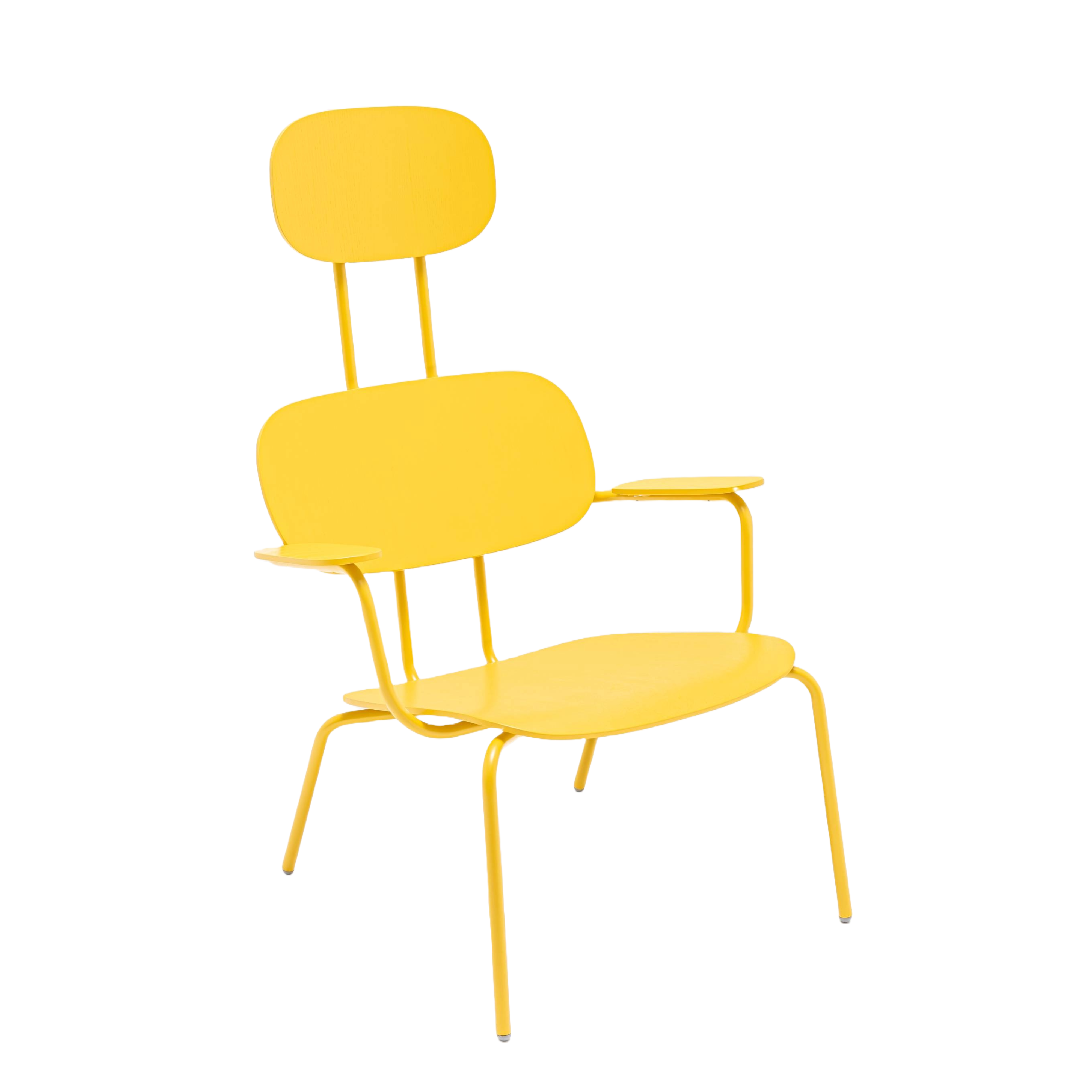Fotel z zagłówkiem NEW SCHOOL LOUNGE niebieska podstawa – .mdd