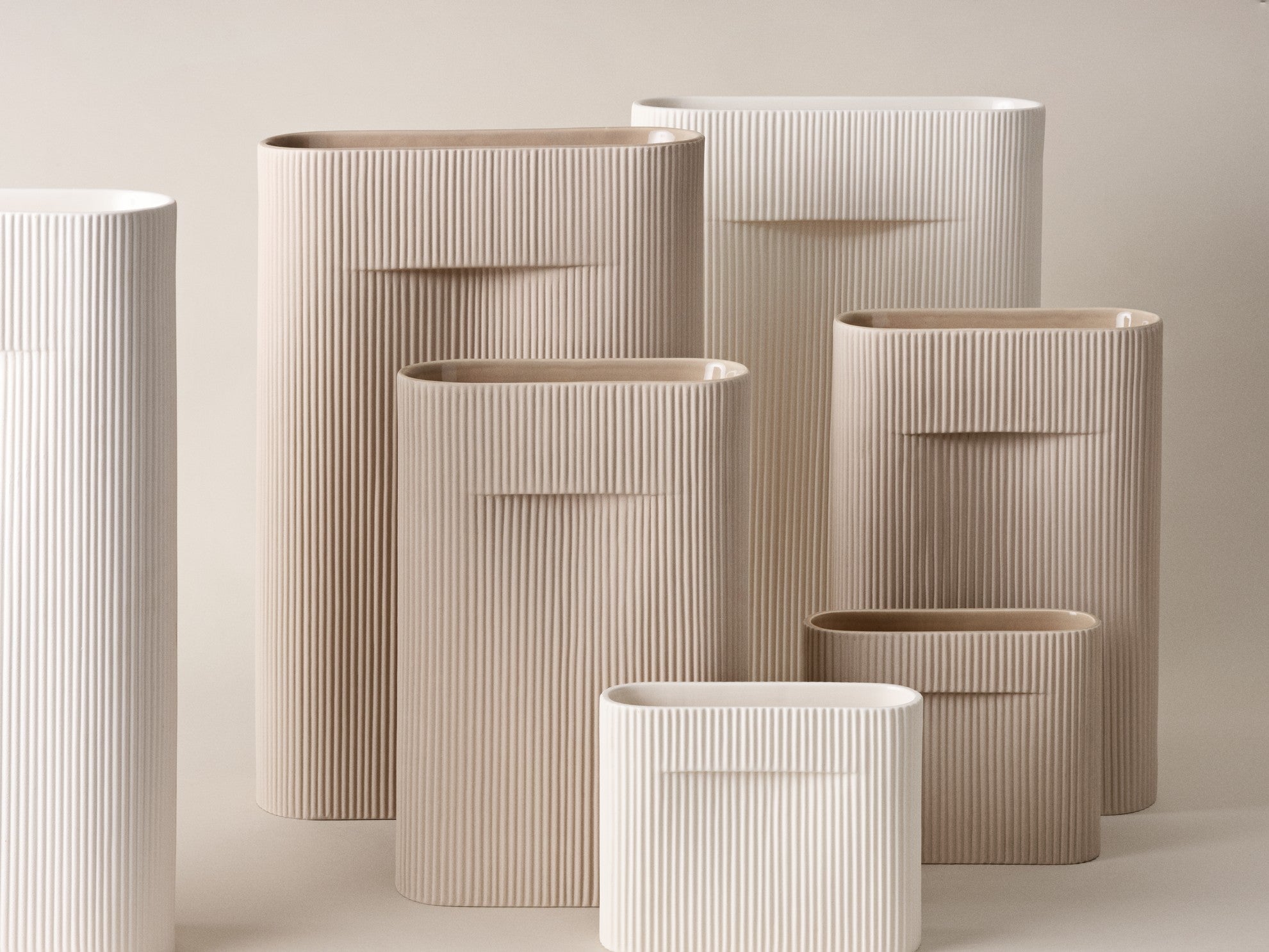 Wazon ceramiczny RIDGE złamana biel