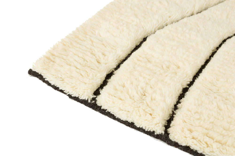 Cream SIGN rug with black pattern