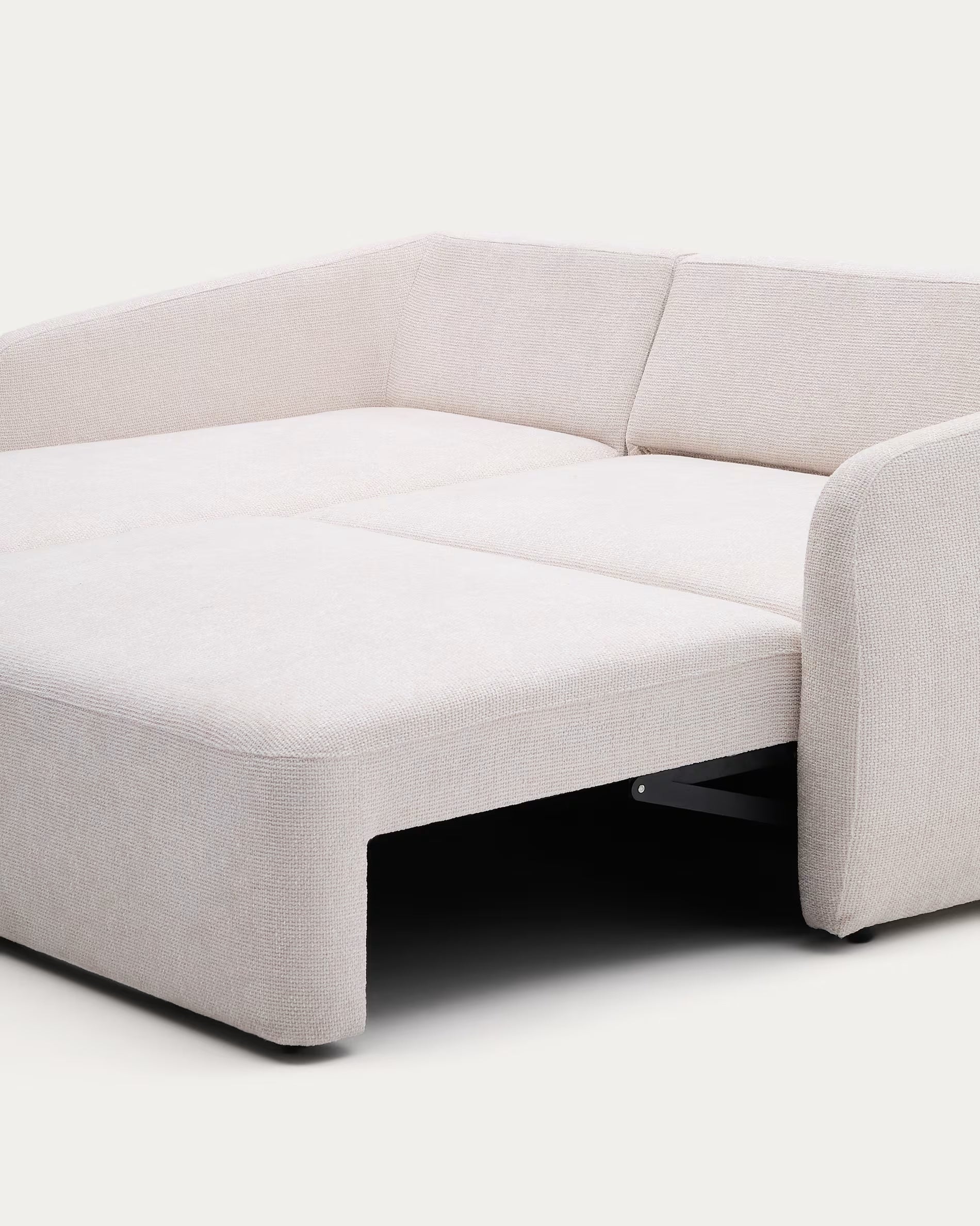 Sofa narożna lewostronna rozkładana 3-osobowa LAIRA écru