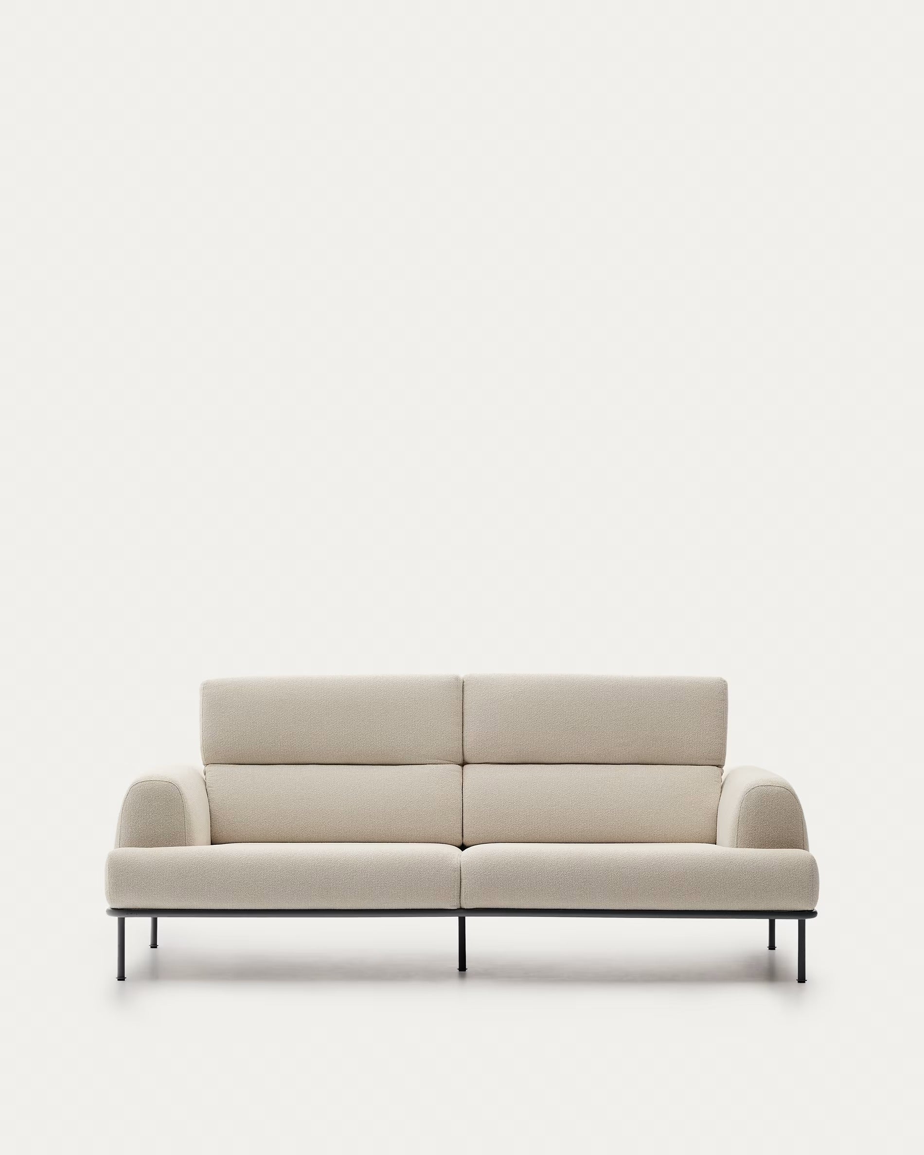 Sofa 3-osobowa AURUM ecru szenil z ciemnoszarą podstawą