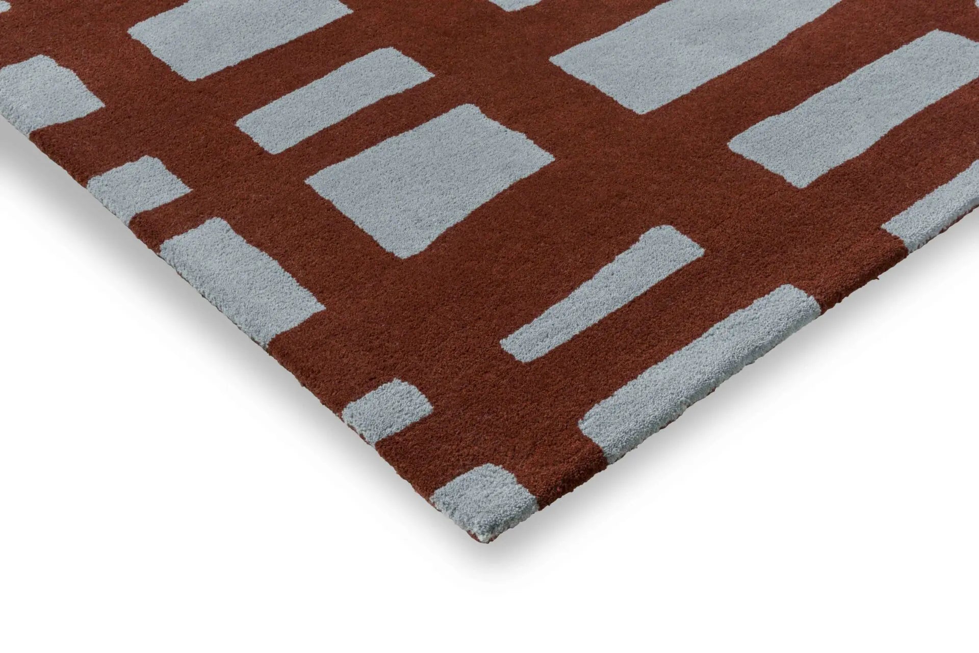Teppich ARLO BRICK bordeaux mit Grau