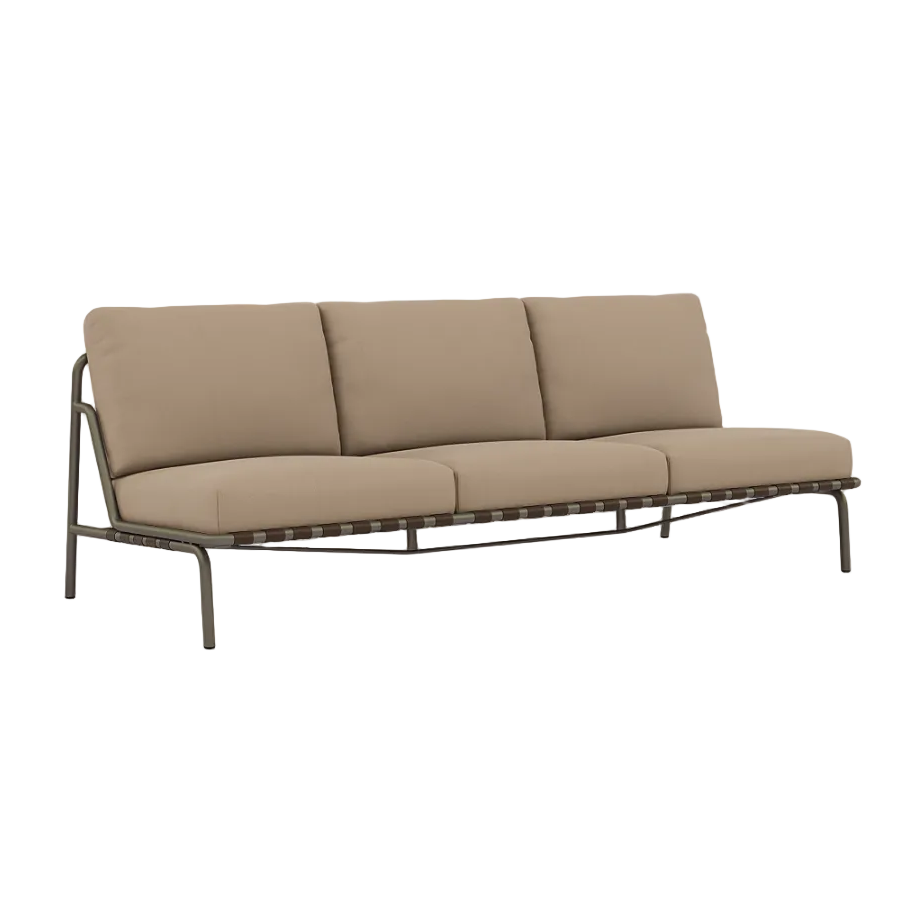 3-Seater Outdoor Sofa SETTLE Brown with Taupe Base