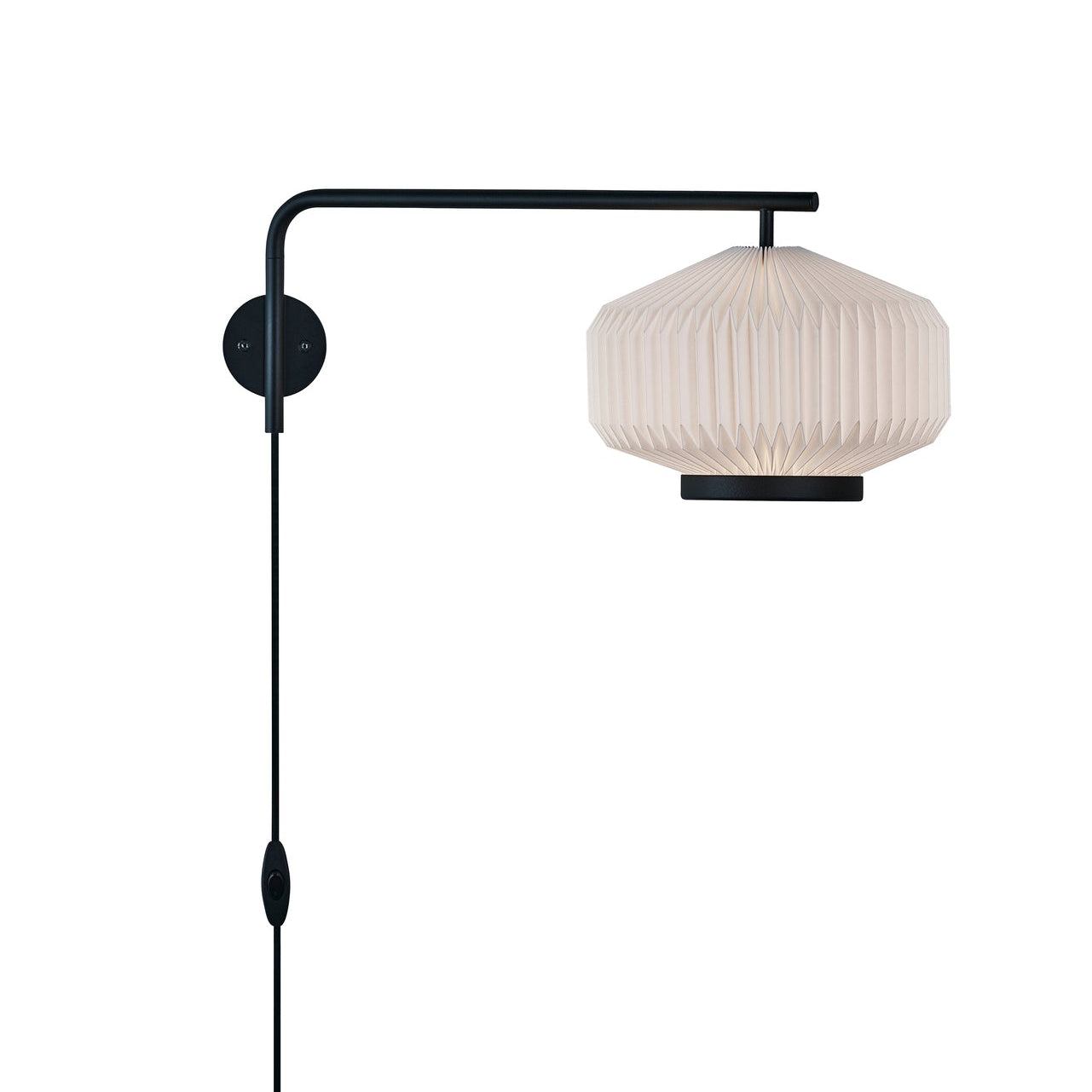 Lampa ścienna MODEL 286 SHIBUI biały z czarną podstawą