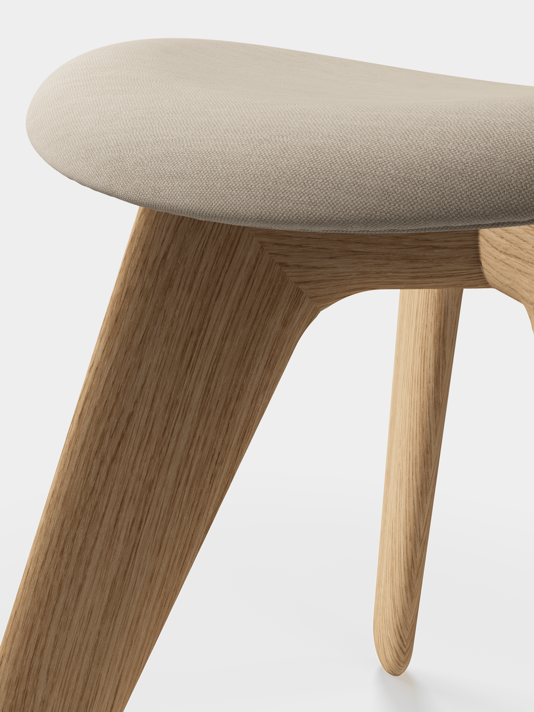 Fußstütze SLAB cremefarben mit Eichenbasis