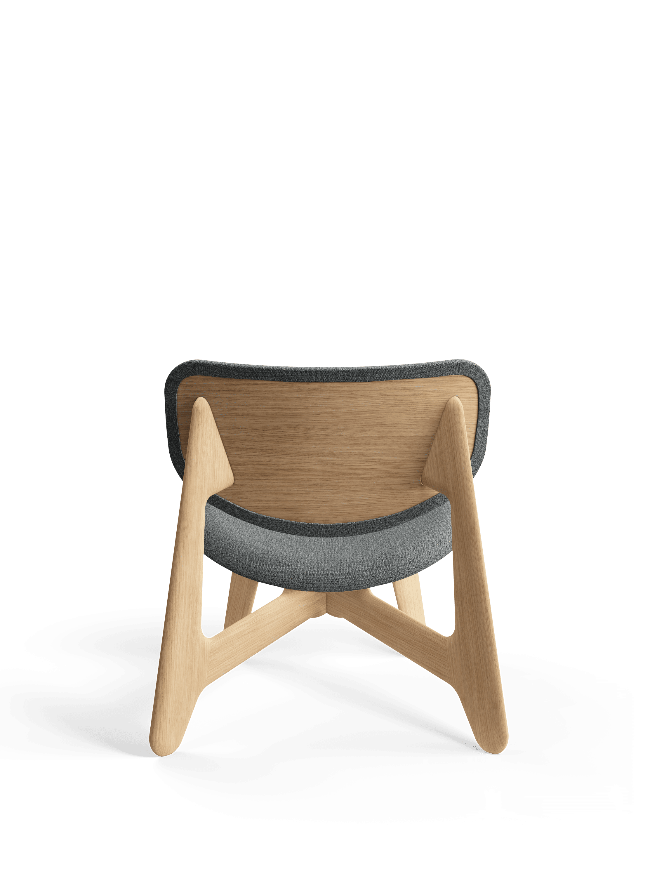 Fotel SLAB szary z dębową podstawą