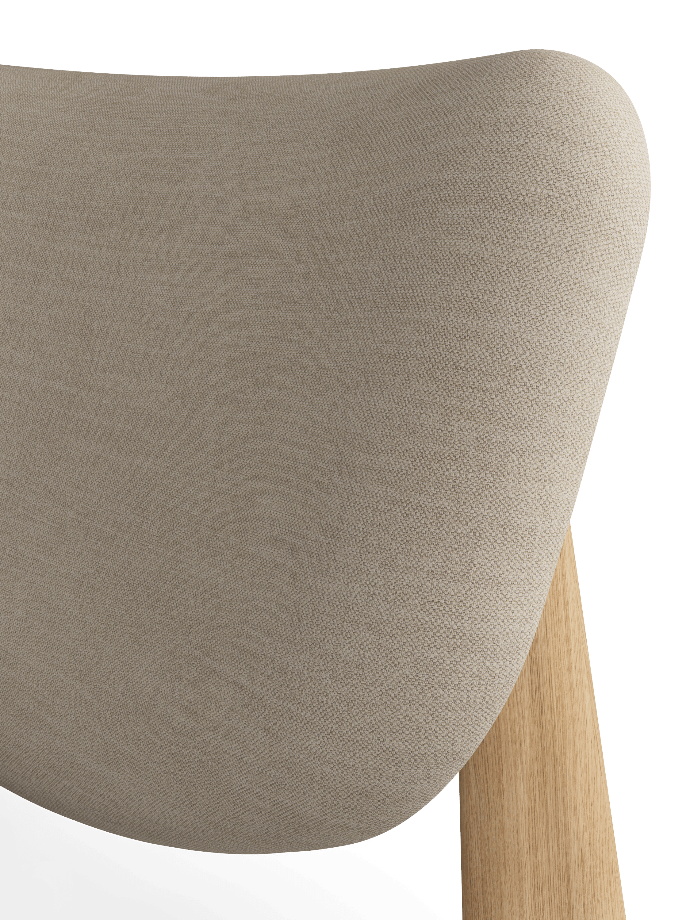 Sessel SLAB cremefarben mit Eichenbasis