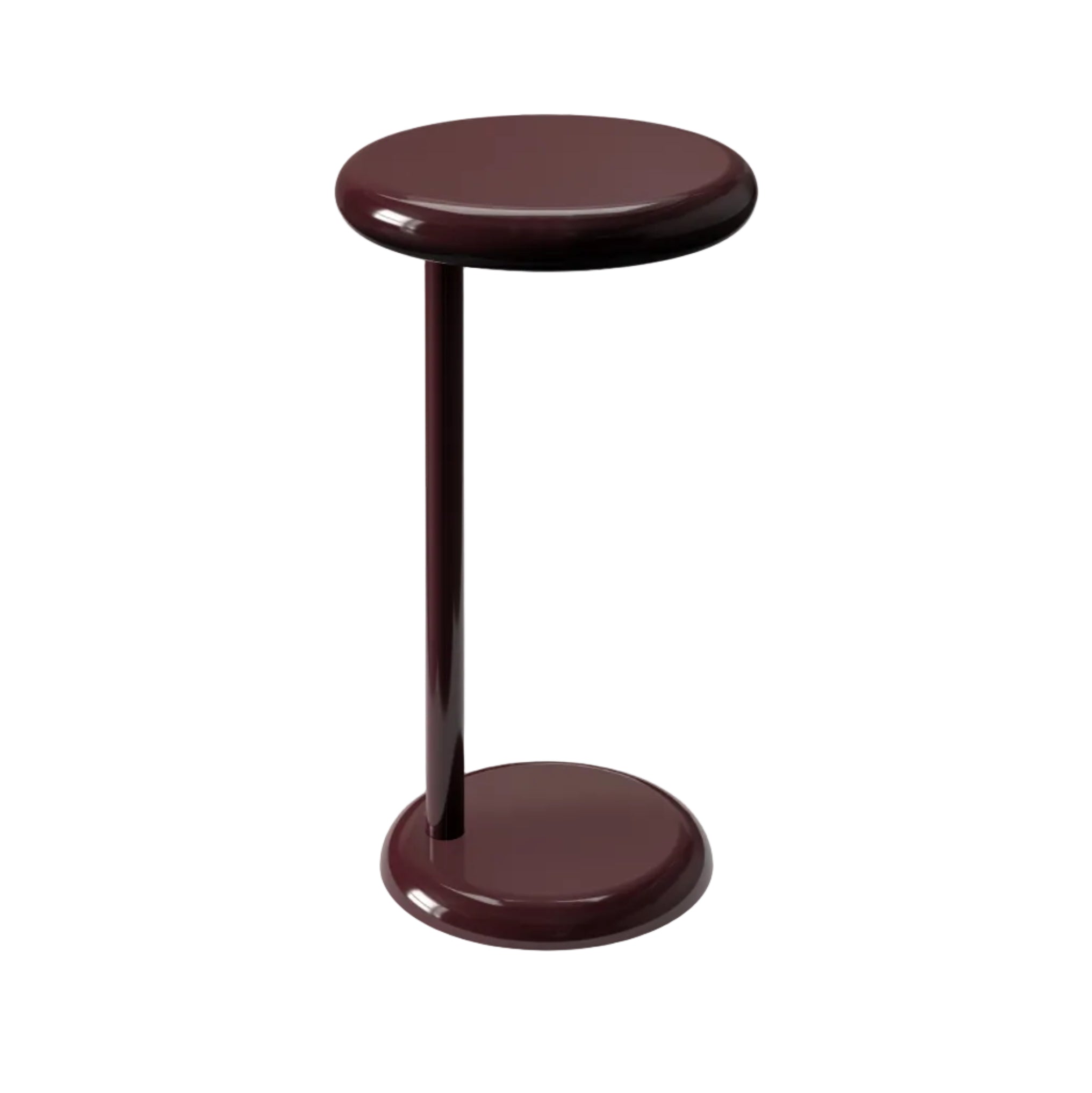 Round Side Table SPOT in Burgundy