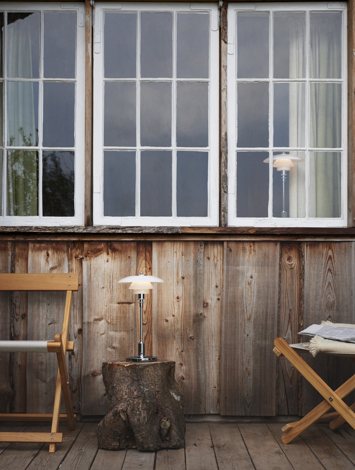 Portable lamp PH 2/1 white with chrome base