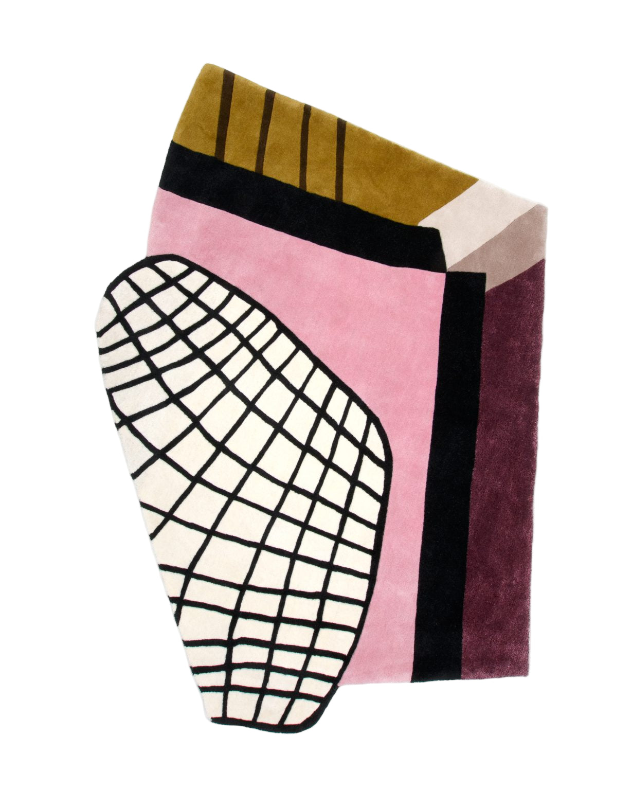 Dywan dekoracyjny asymetryczny STARLINE różowy z musztardowym