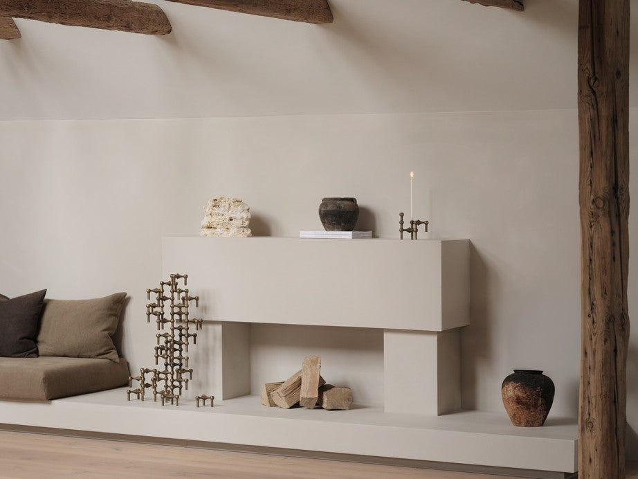 Świecznik STOFF NAGEL szczotkowany mosiądz