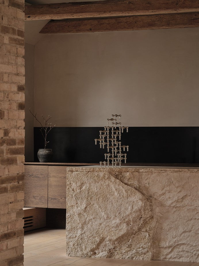 Świecznik STOFF NAGEL szczotkowany mosiądz