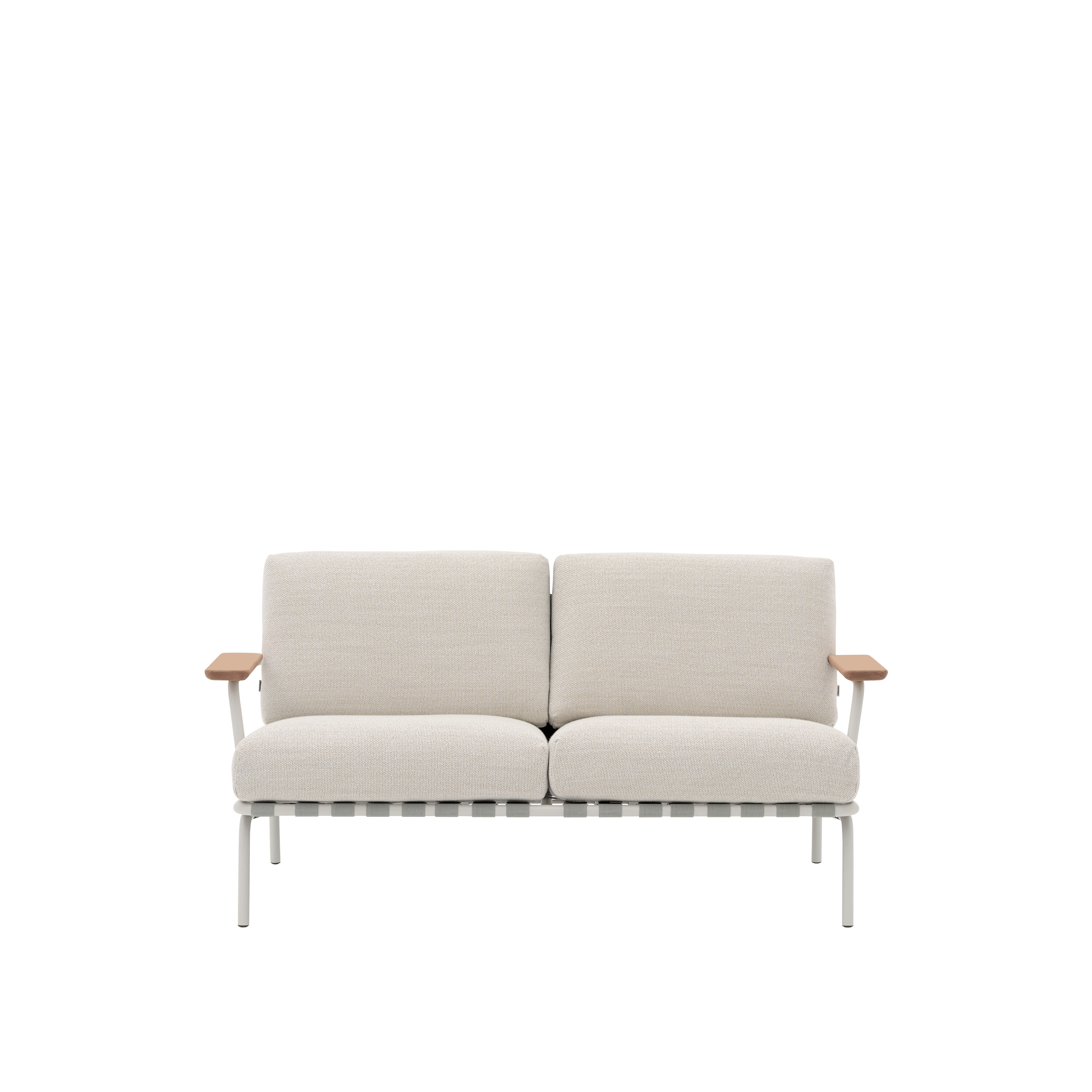 Sofa z podłokietnikami zewnętrzna 2-osobowa SETTLE jasnoszary z szarą podstawą