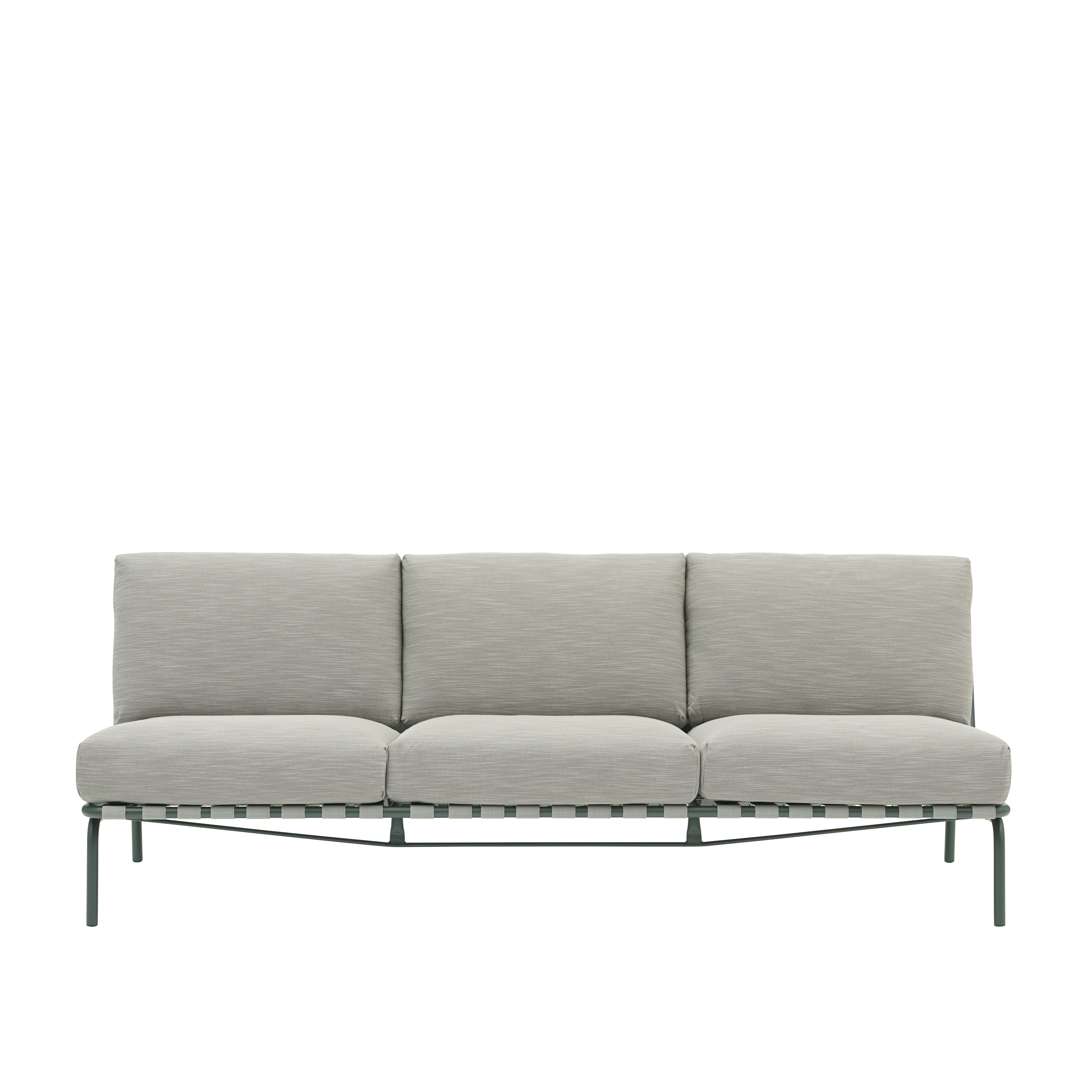 Sofa zewnętrzna 3-osobowa SETTLE szary z zieloną podstawą