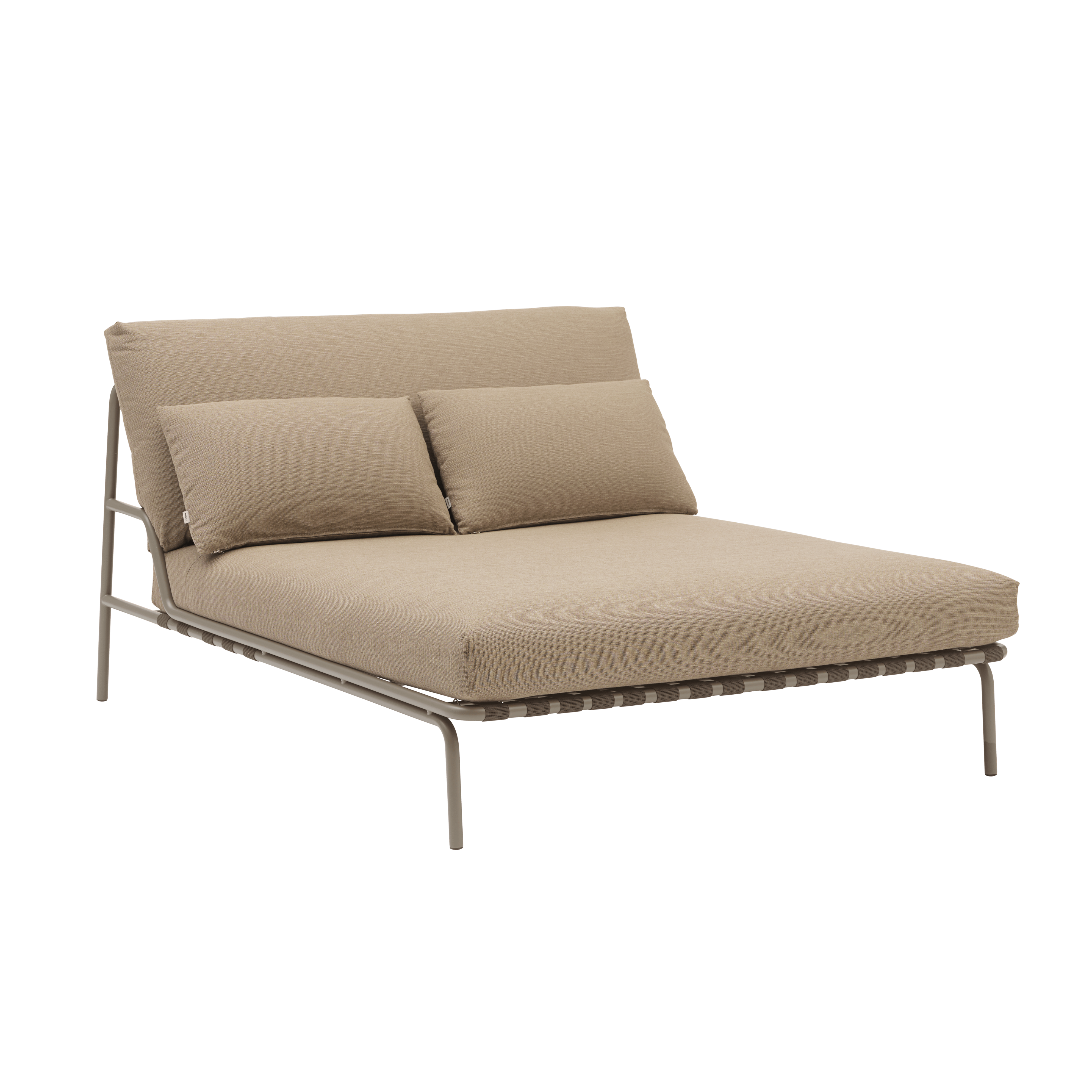 Liege SETTLE braun mit taupefarbenem Gestell