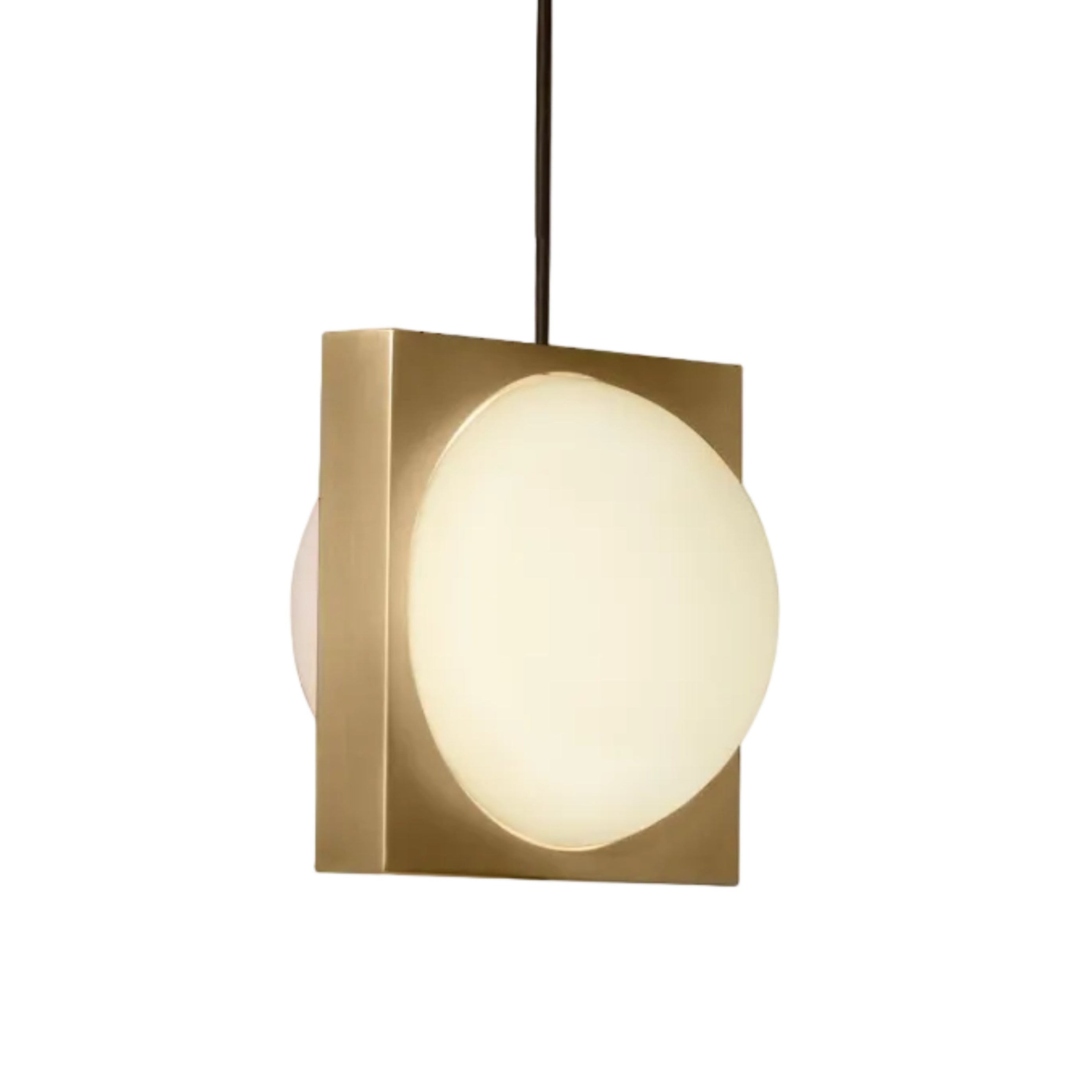 Lampa wisząca SOLSTICE opalowy klosz z mosiądzem