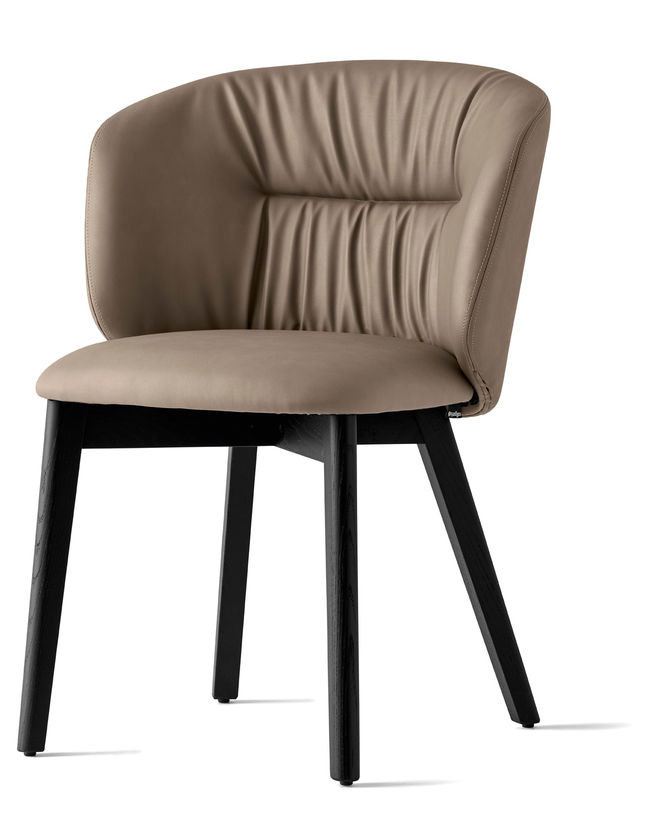 Krzesło SWEEL tapicerowane z czarną drewnianą podstawą