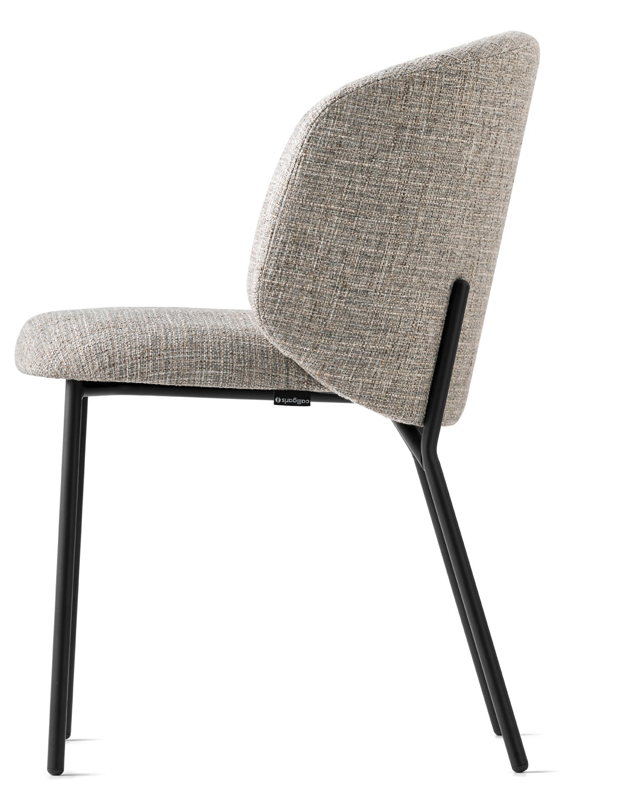 SWEEL upholstered chair with black metal base