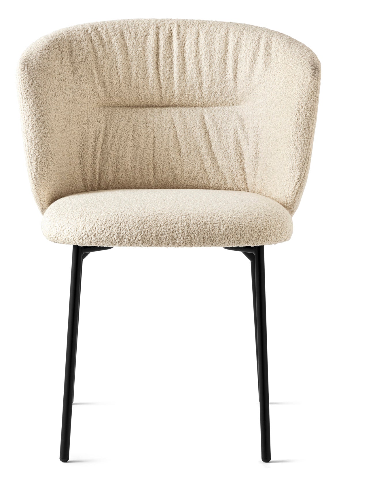 SWEEL upholstered chair with black metal base