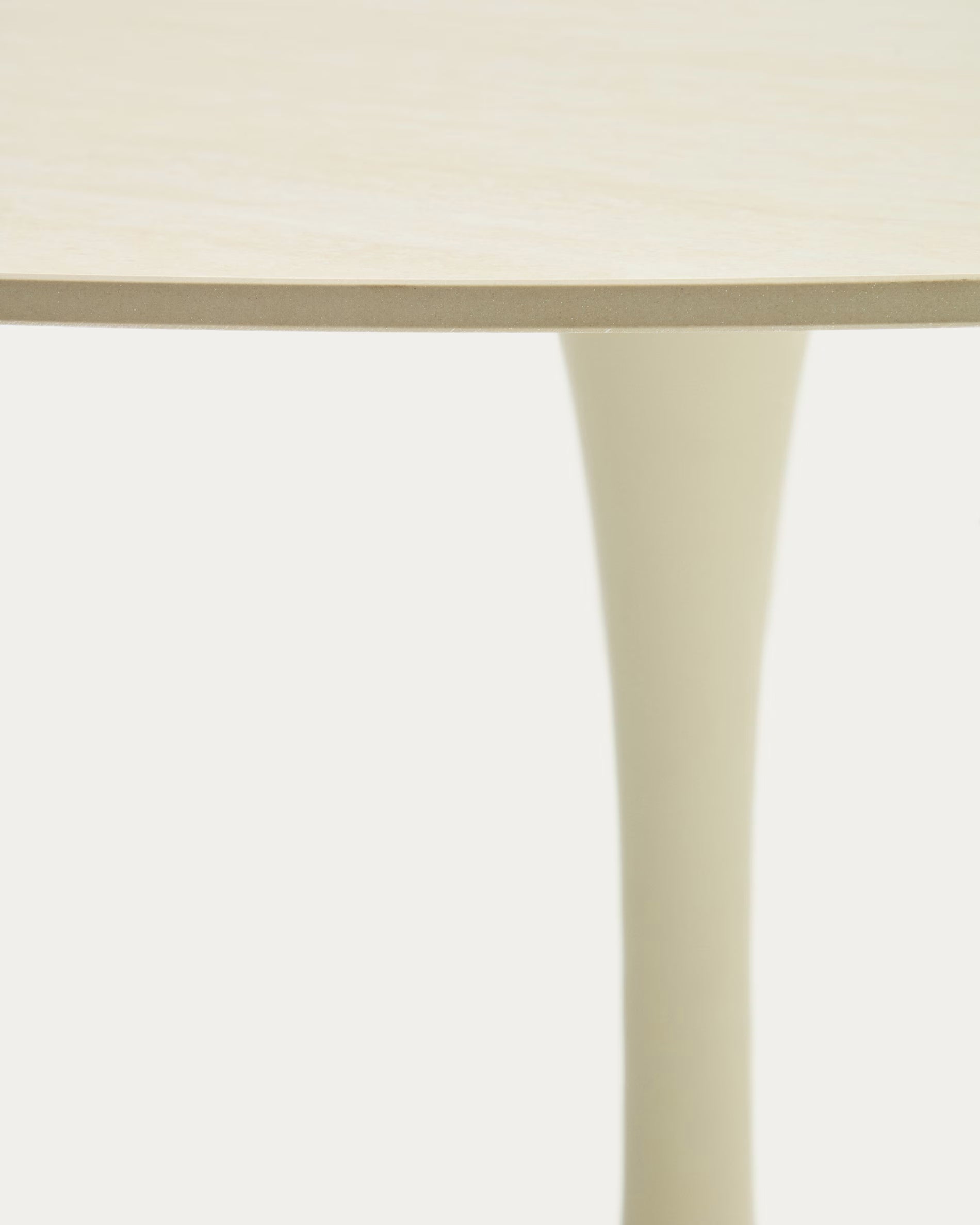Stół okrągły VEDIRA kremowy z ceramicznym blatem