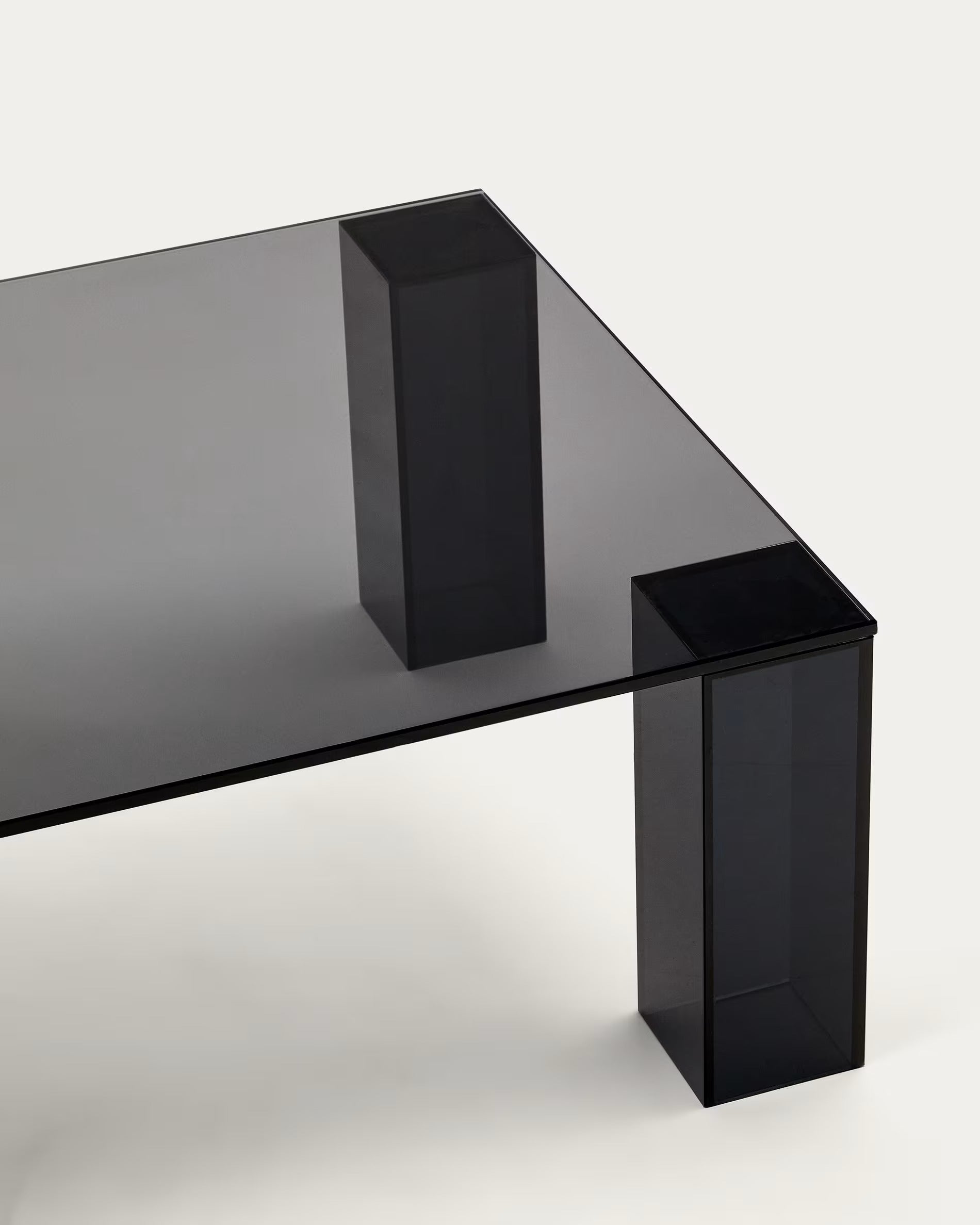 Couchtisch ADULARIA dunkelgraues gehärtetes Glas