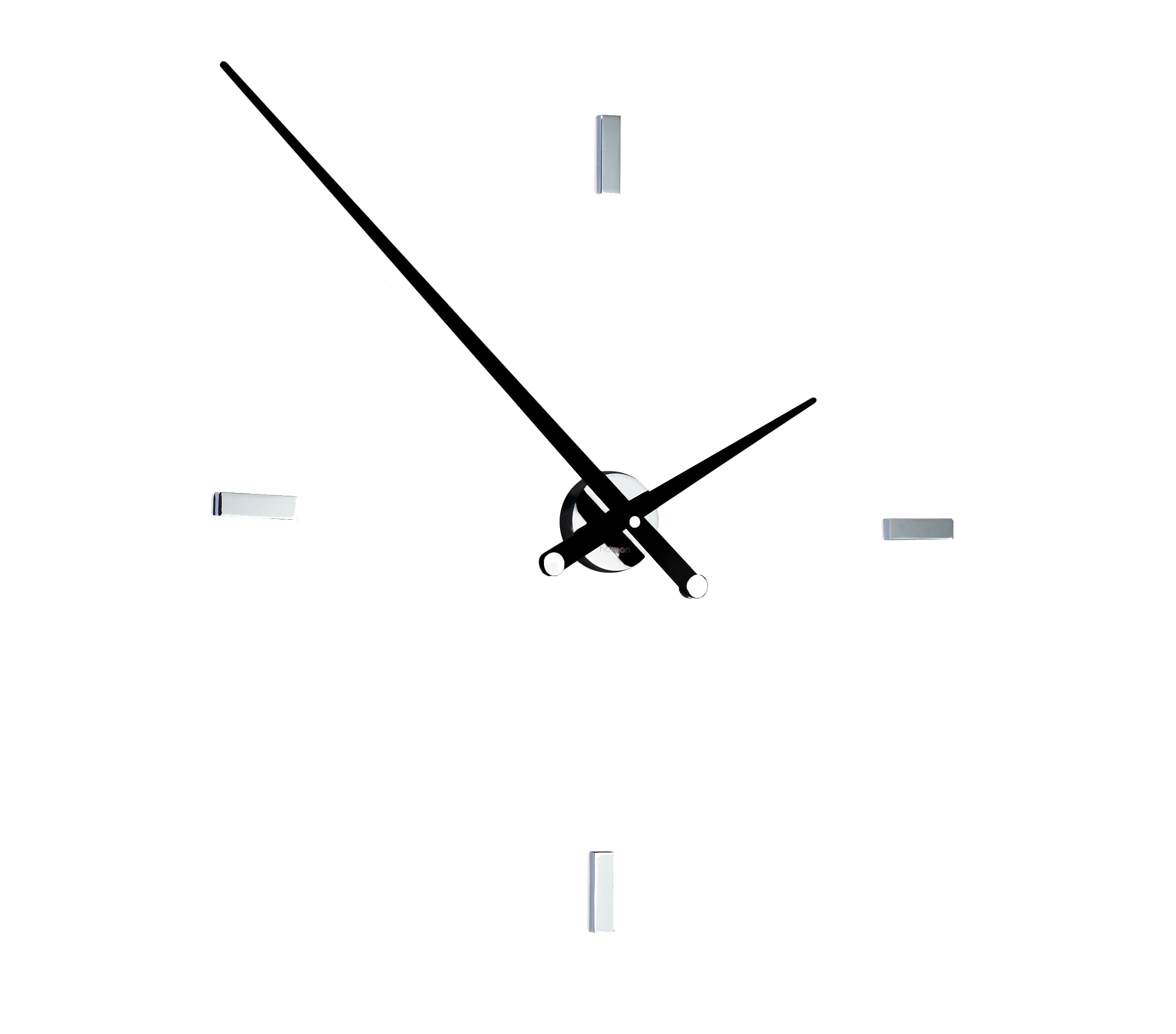 Wall clock TACON chrome with black finish