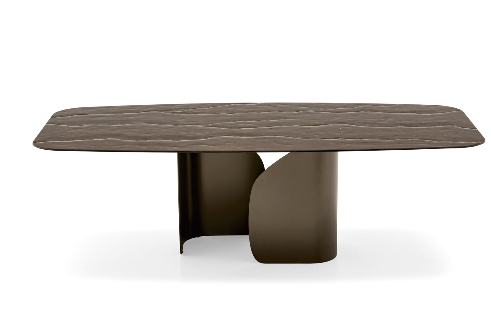 TWINS Table with Brown Glass Top and Brown Base