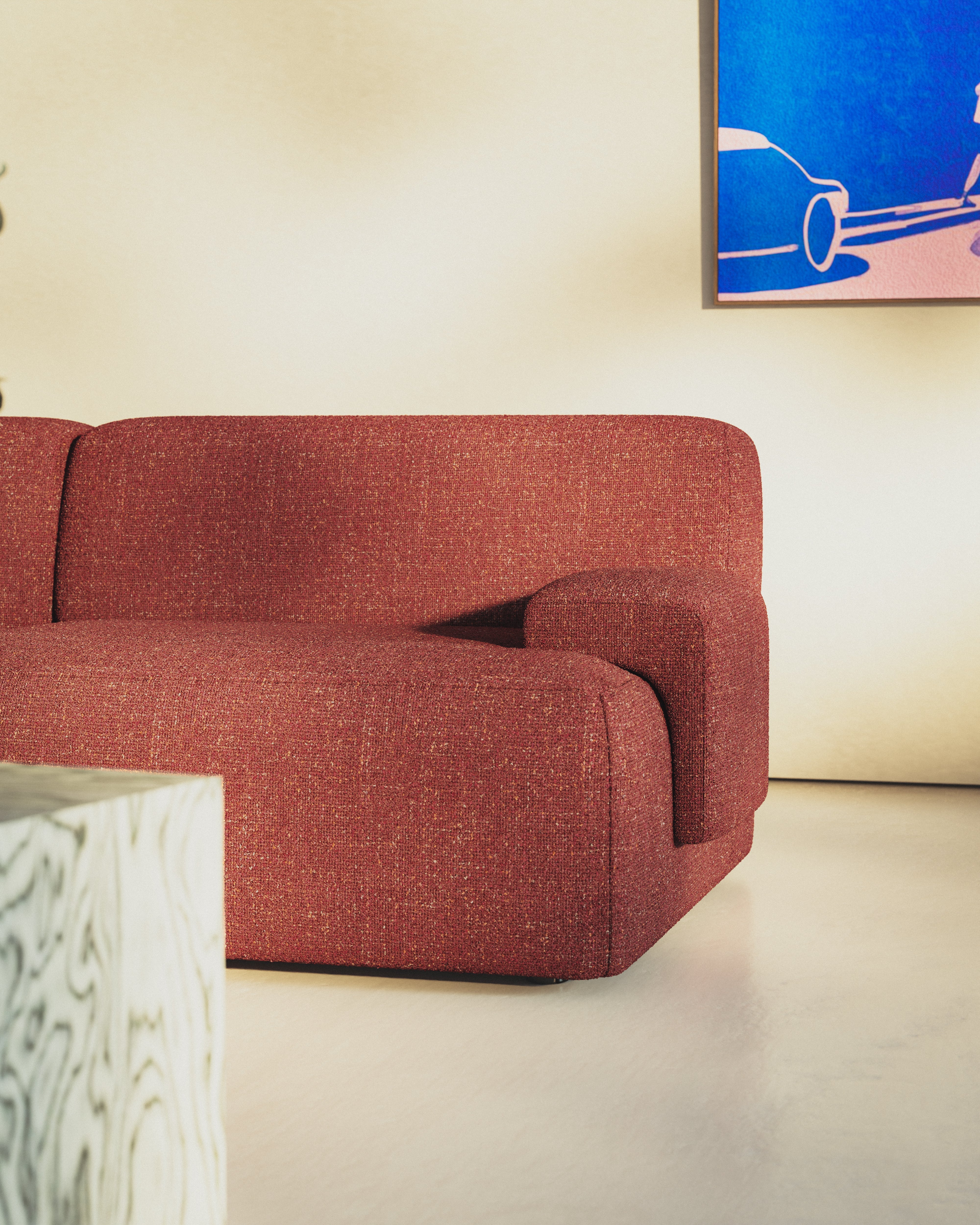 Sofa modułowa 2-osobowa UMI kasztanowy czerwony