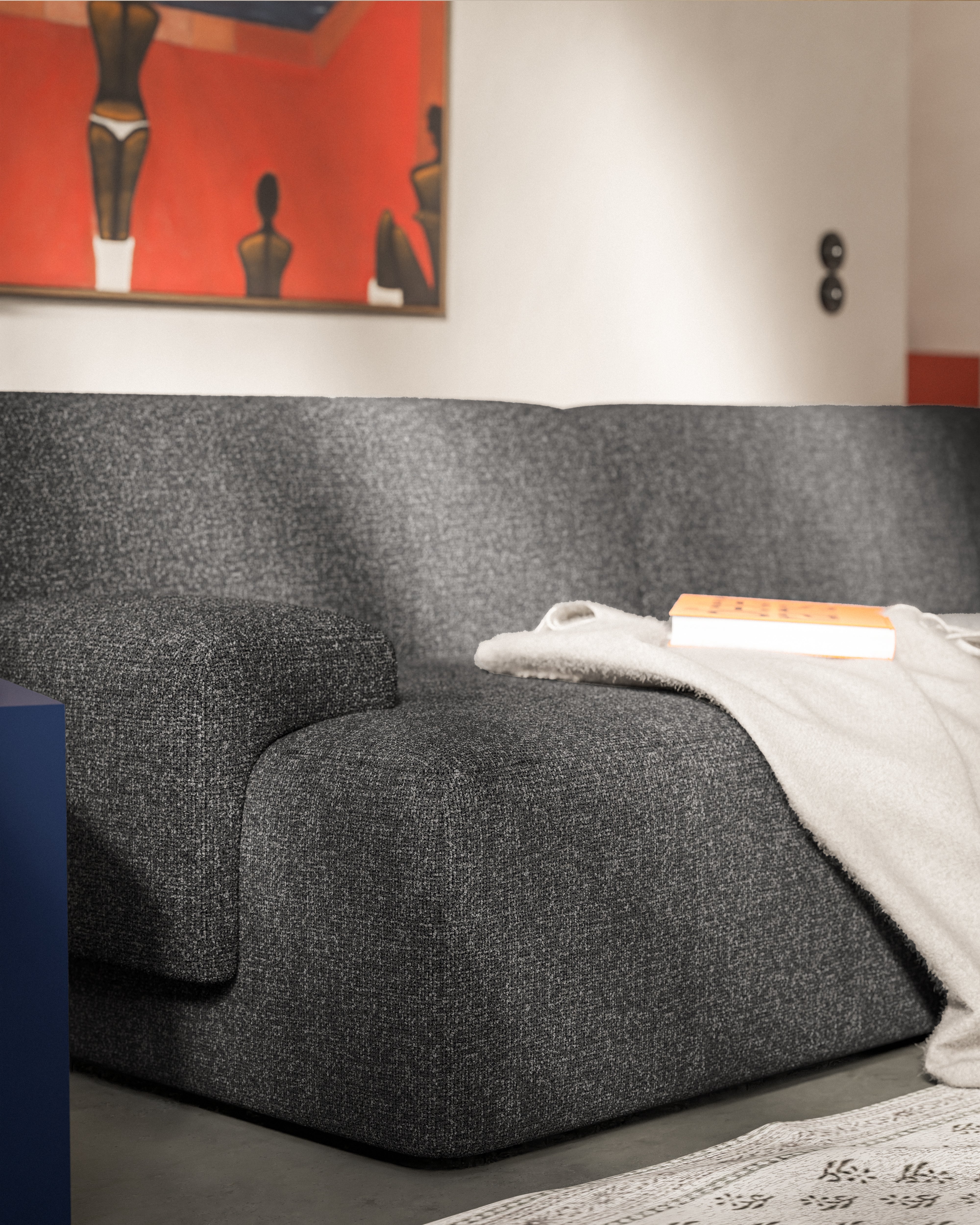 UMI gray modular 2-seater sofa