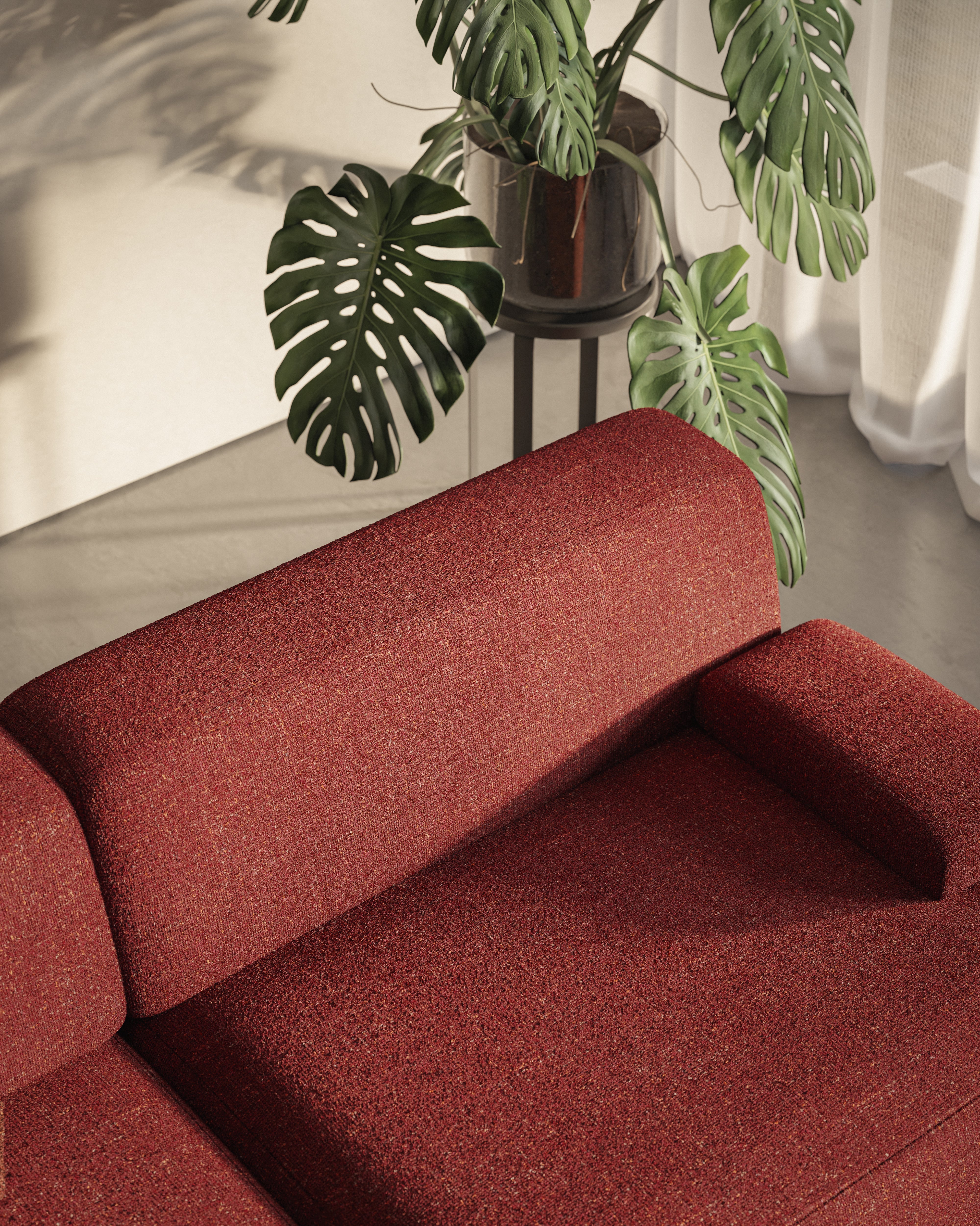 Sofa modułowa 3-osobowa UMI kasztanowy czerwony