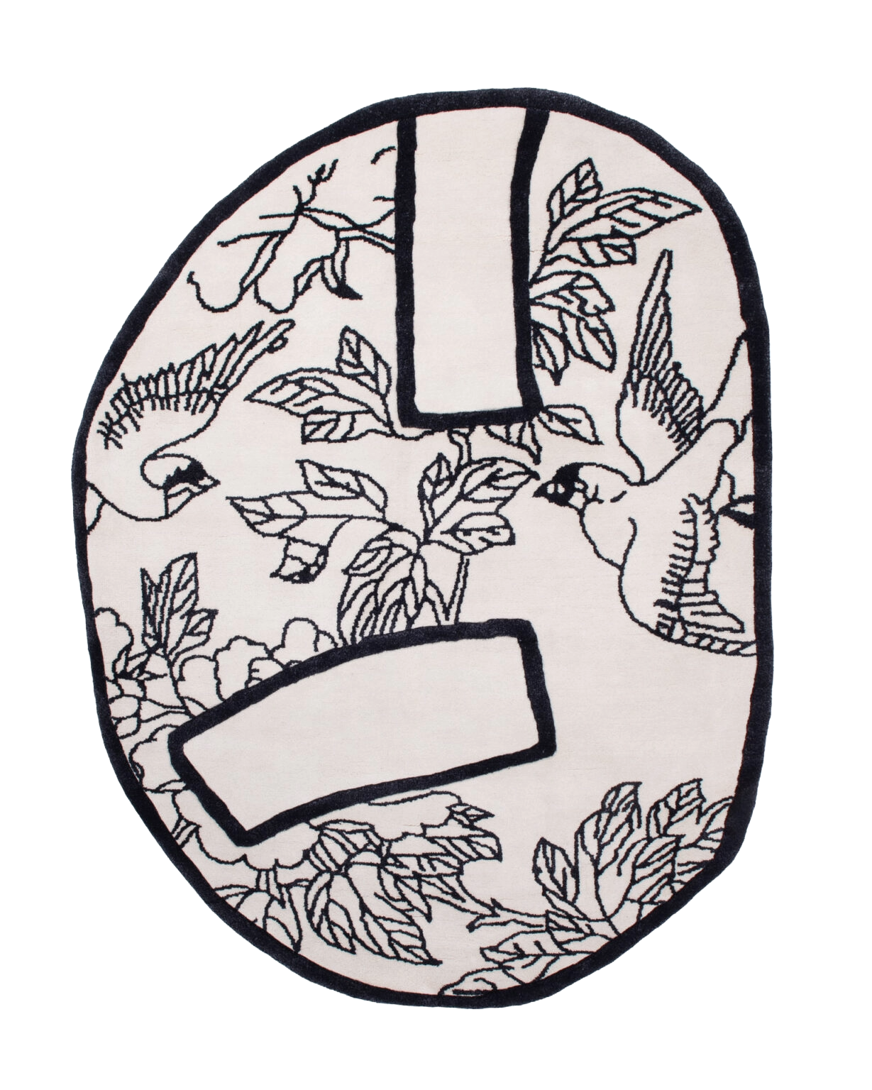 Dywan dekoracyjny owalny SHAPE OF A BREAK czarny