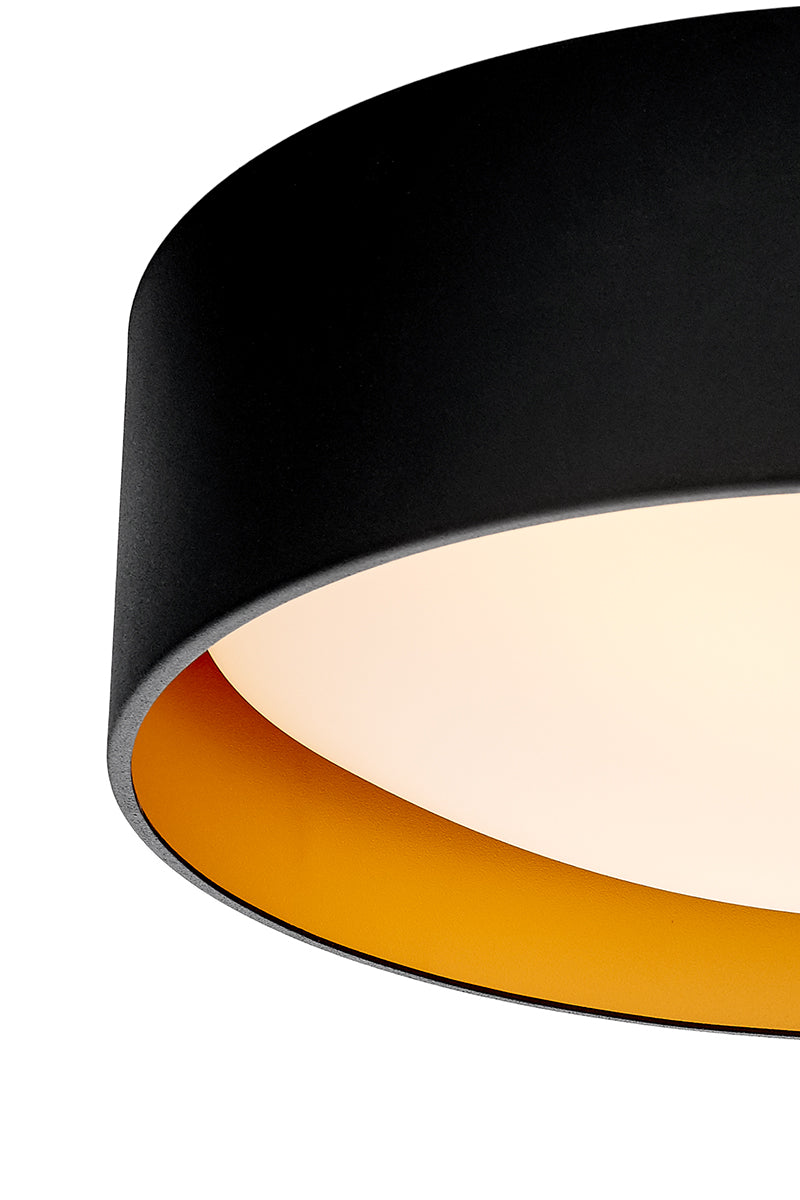 VERO ceiling light black with a gold center