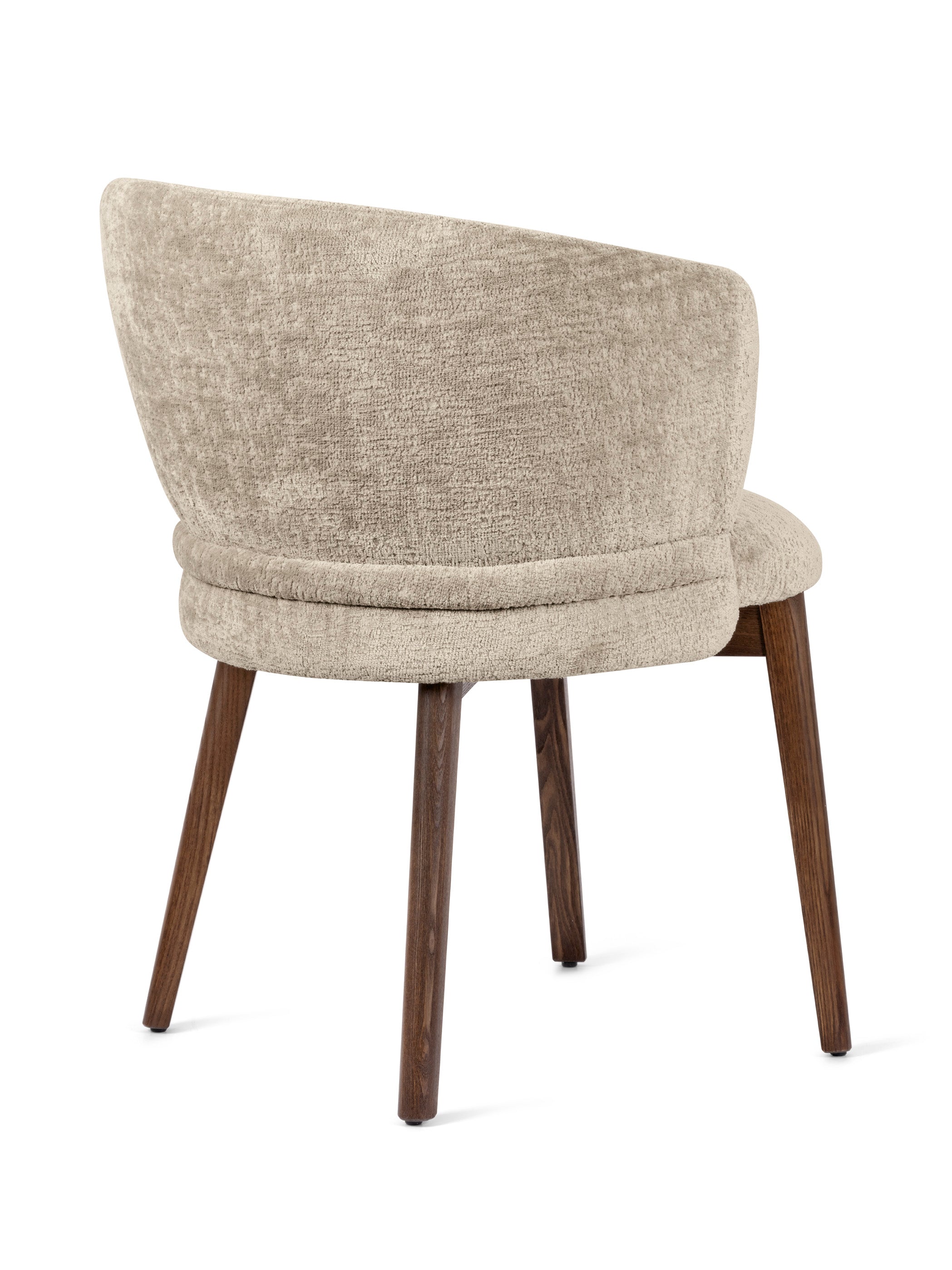 Krzesło VANILLA tapicerowane z ciemną drewnianą podstawą