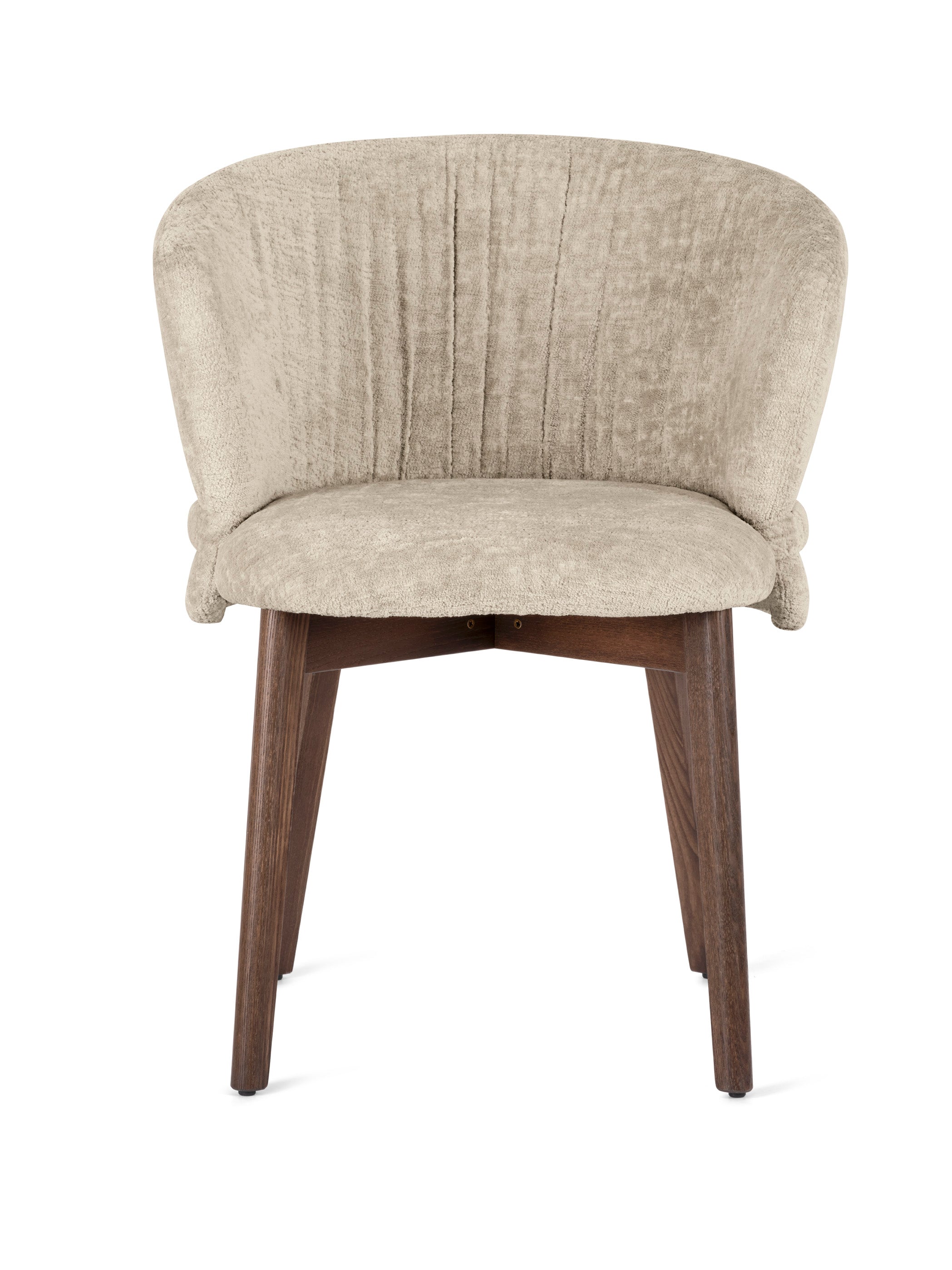 Krzesło VANILLA tapicerowane z ciemną drewnianą podstawą