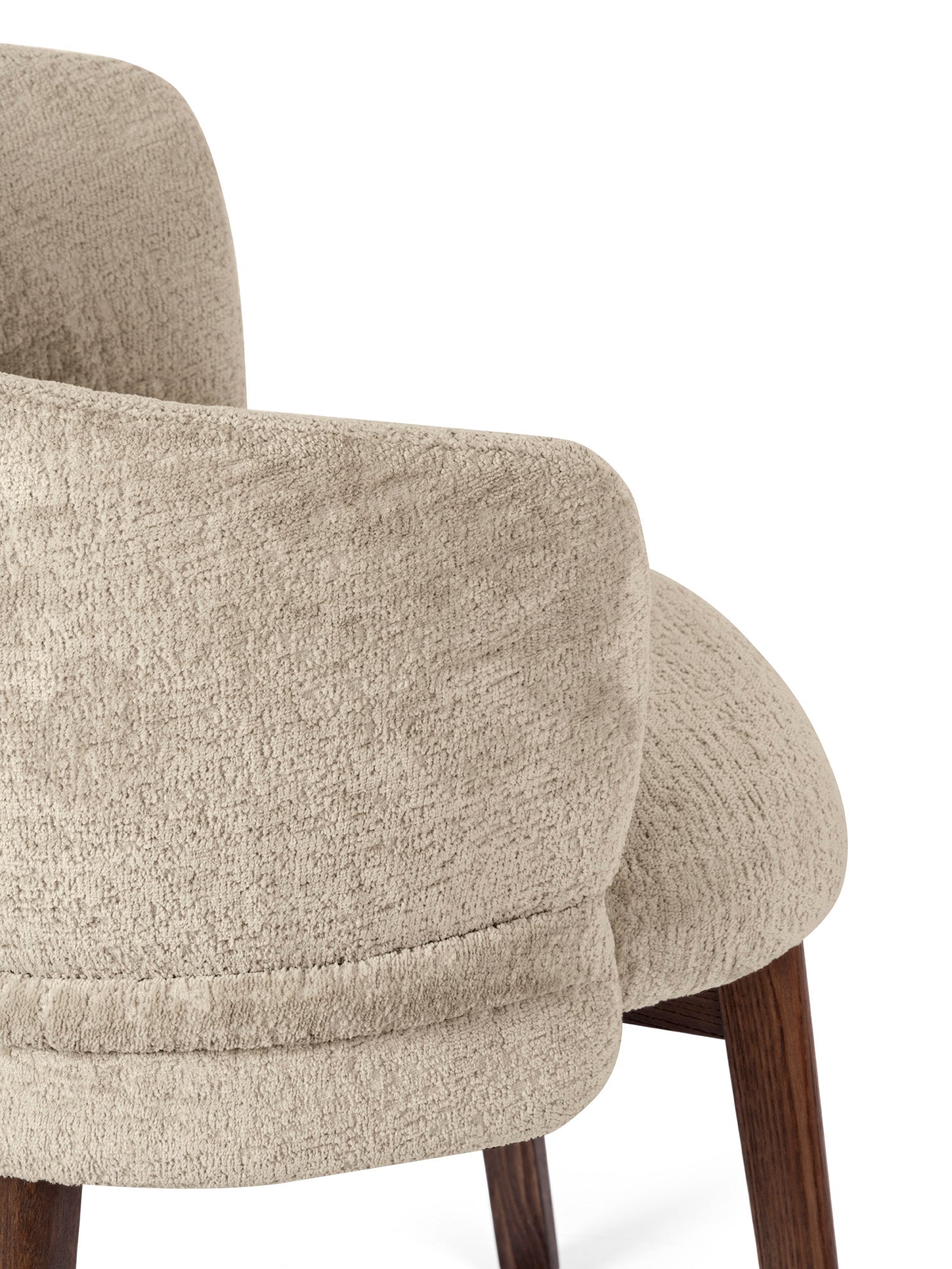 Krzesło VANILLA tapicerowane z ciemną drewnianą podstawą