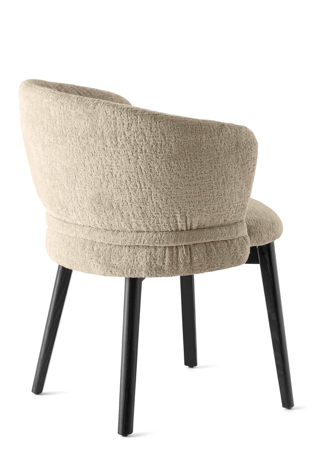 VANILLA upholstered chair with a black wooden base