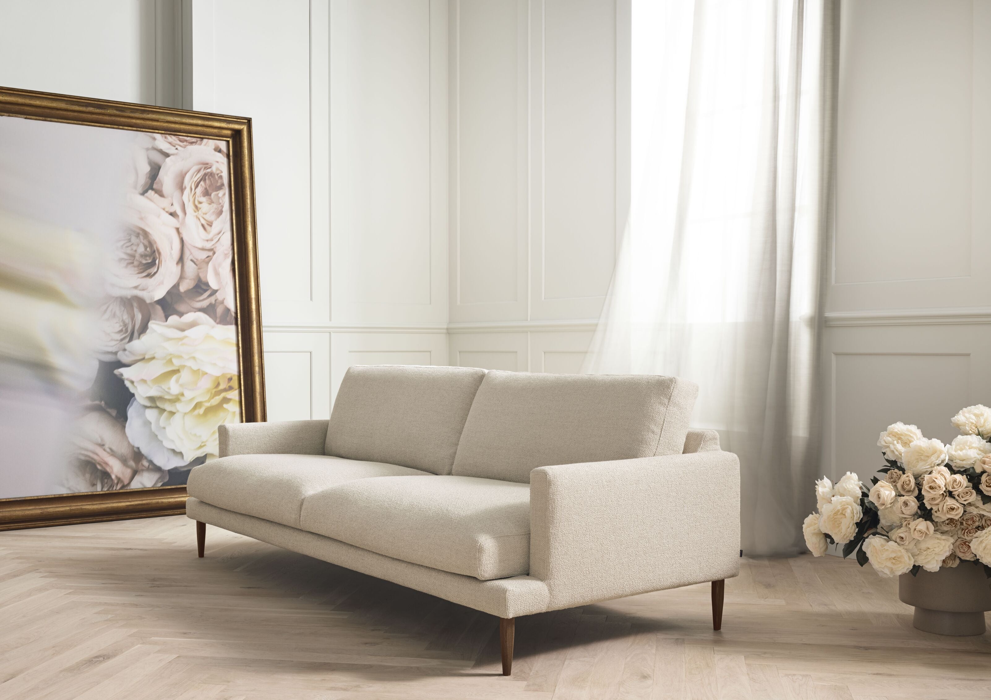 Sofa 4-osobowa VENEDA SLIM szara stalowa podstawa