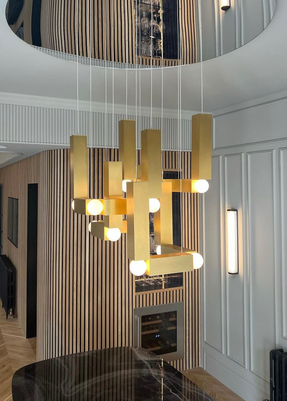 Lampa wisząca VESPER QUATTRO opalowy klosz ze srebrnym wykończeniem