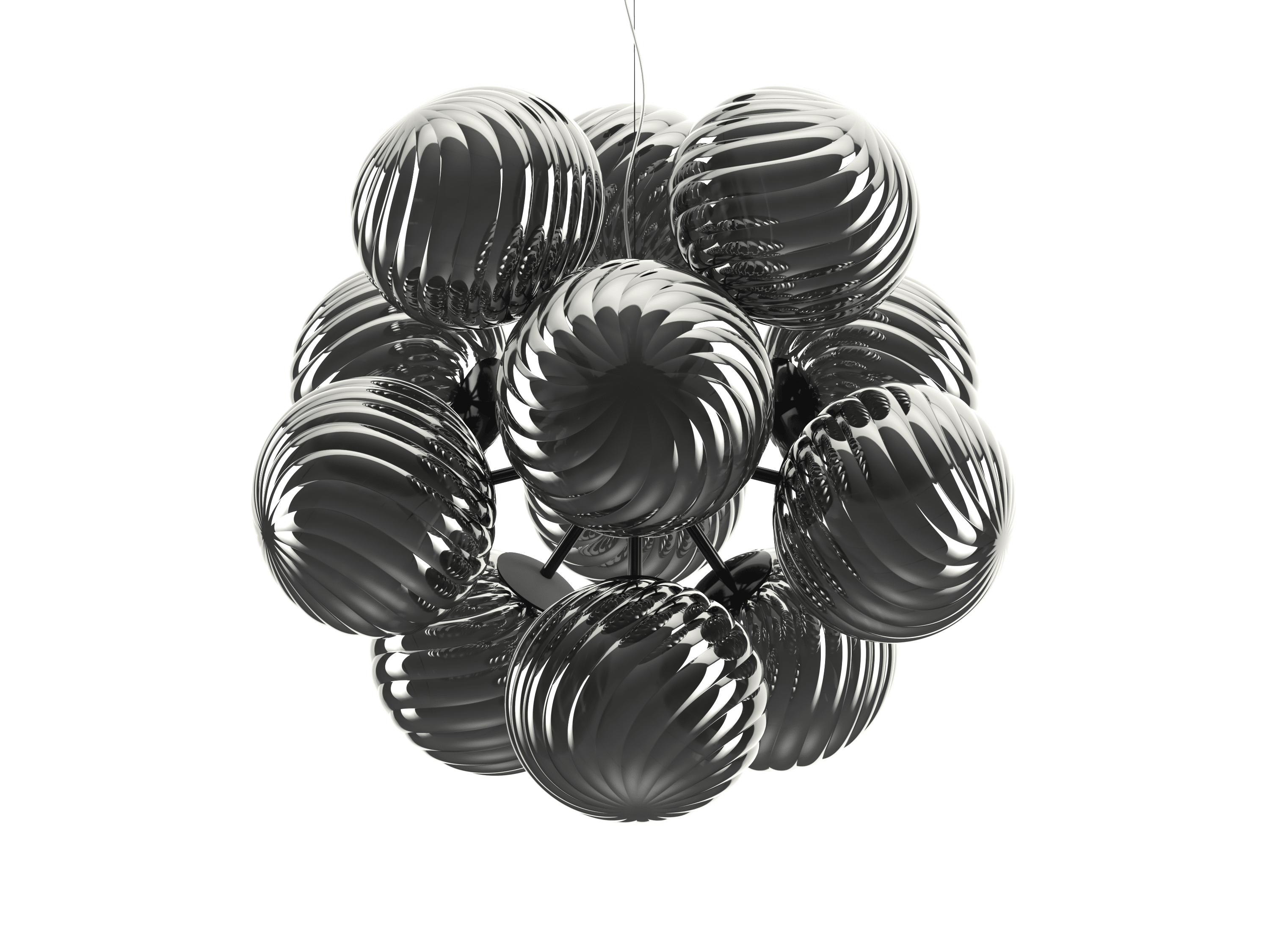 Hanging Lamp WHIRL BURST Silver