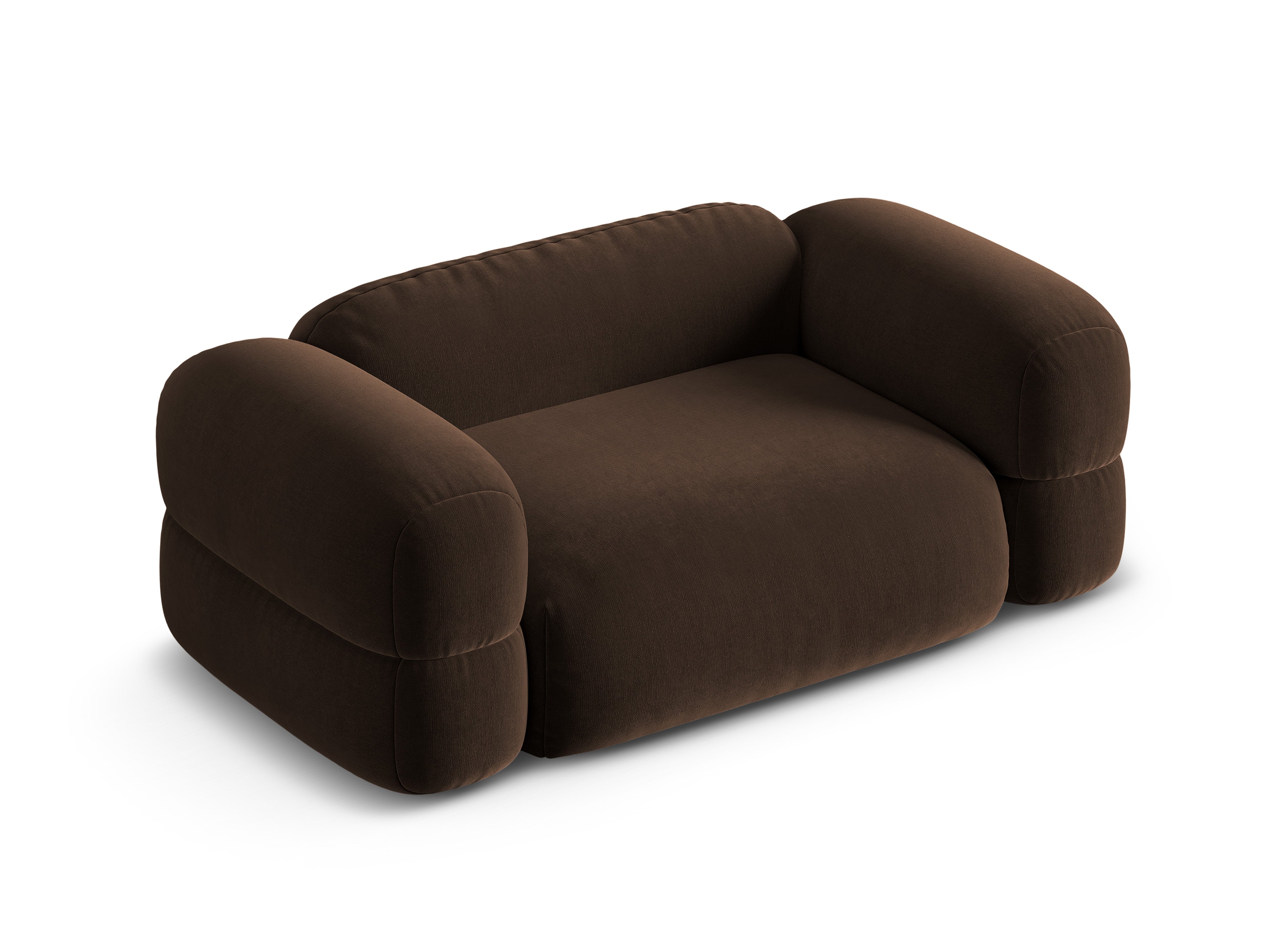 Sofa aksamitna 2-osobowa ROGER czekoladowy