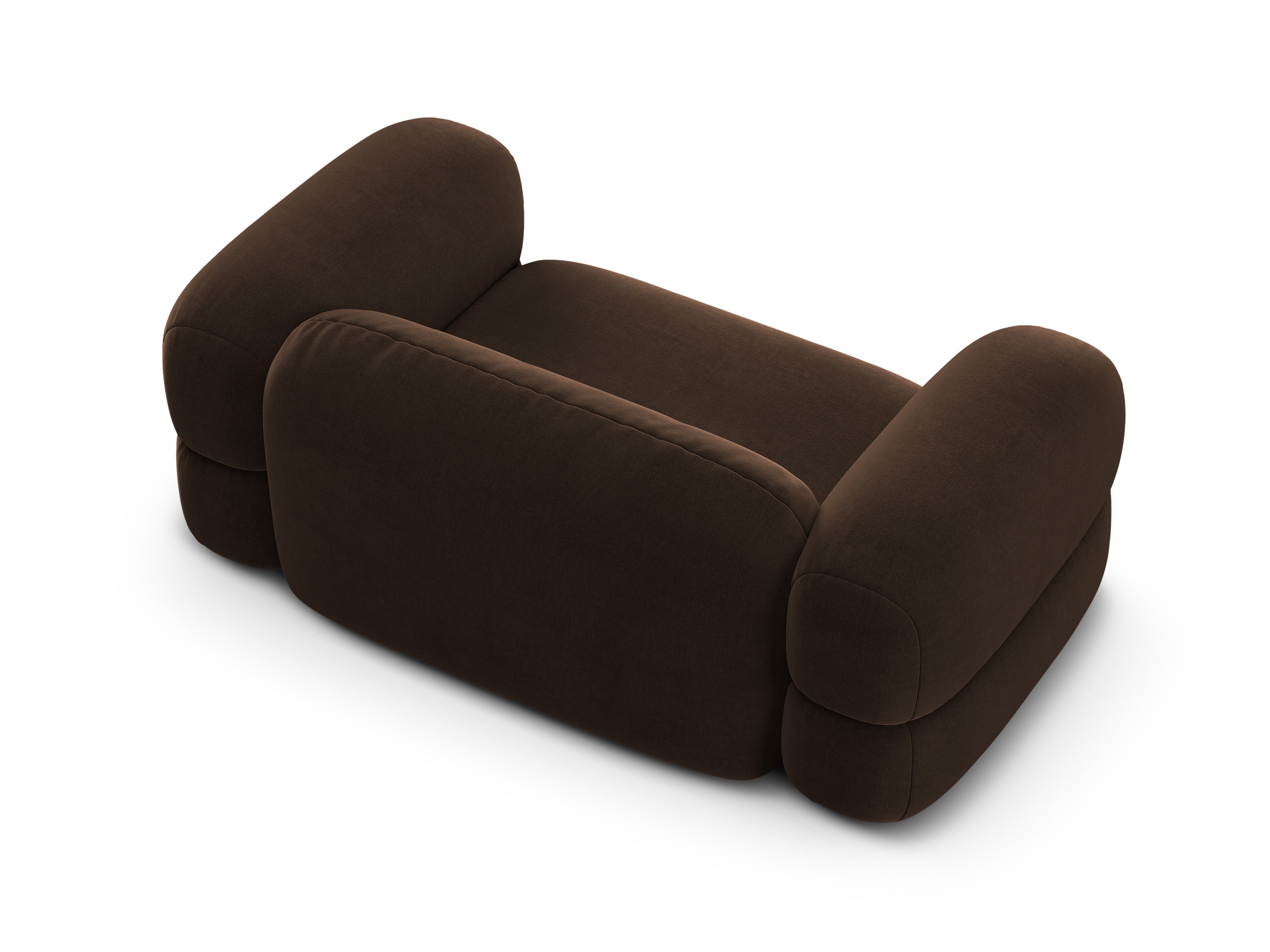 Sofa aksamitna 2-osobowa ROGER czekoladowy