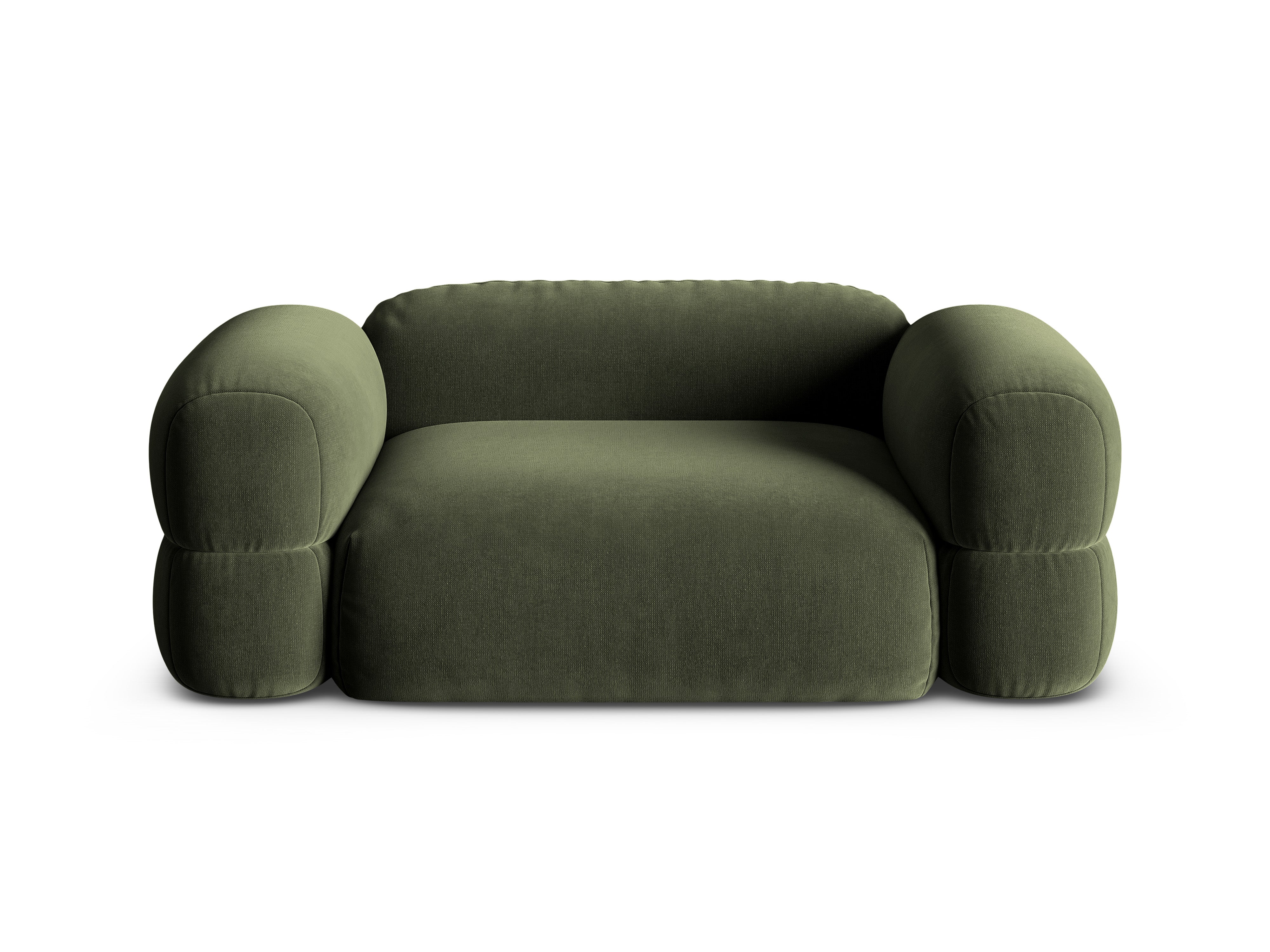 Sofa aksamitna 2-osobowa ROGER oliwkowy