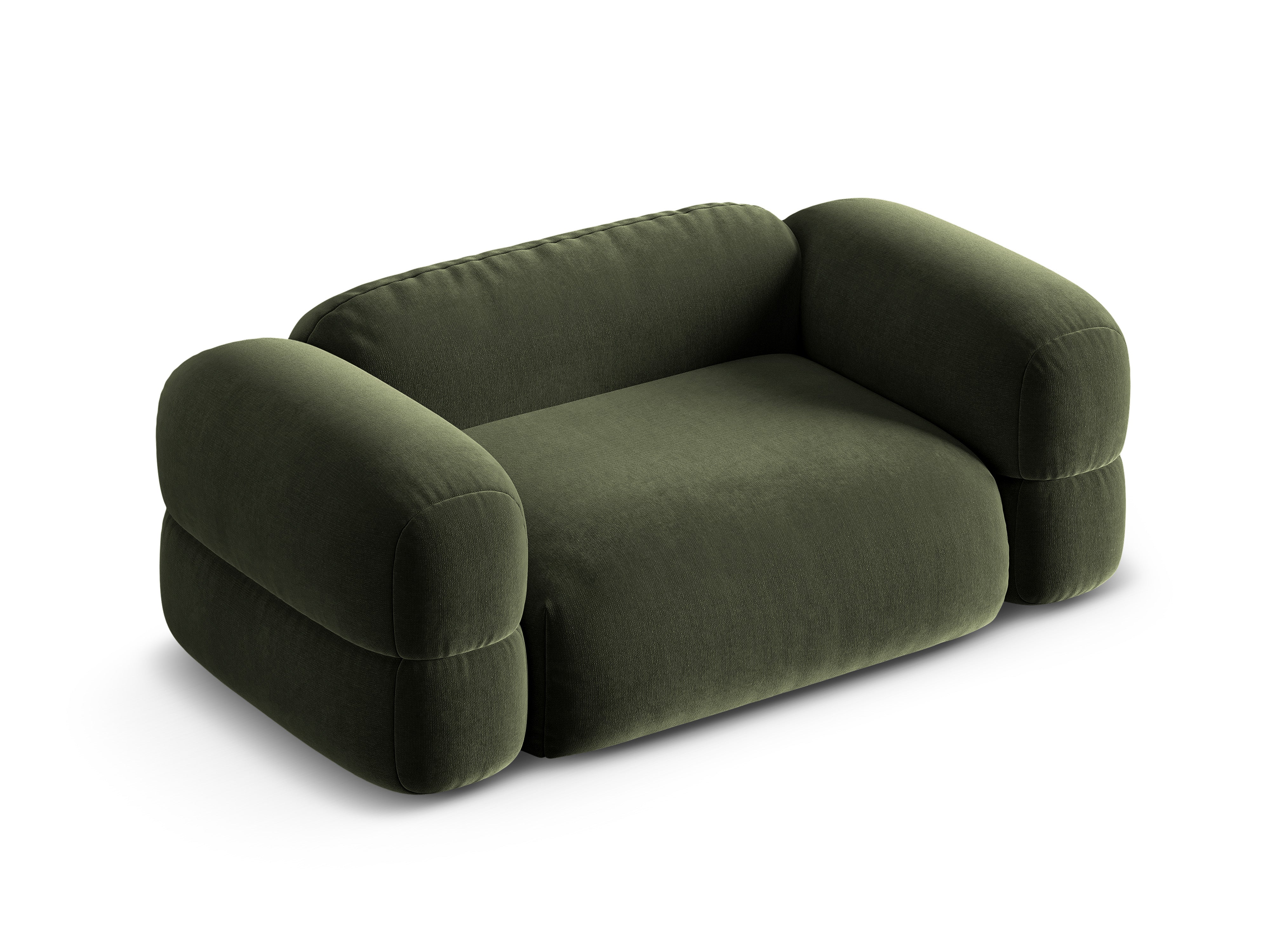 Sofa aksamitna 2-osobowa ROGER oliwkowy
