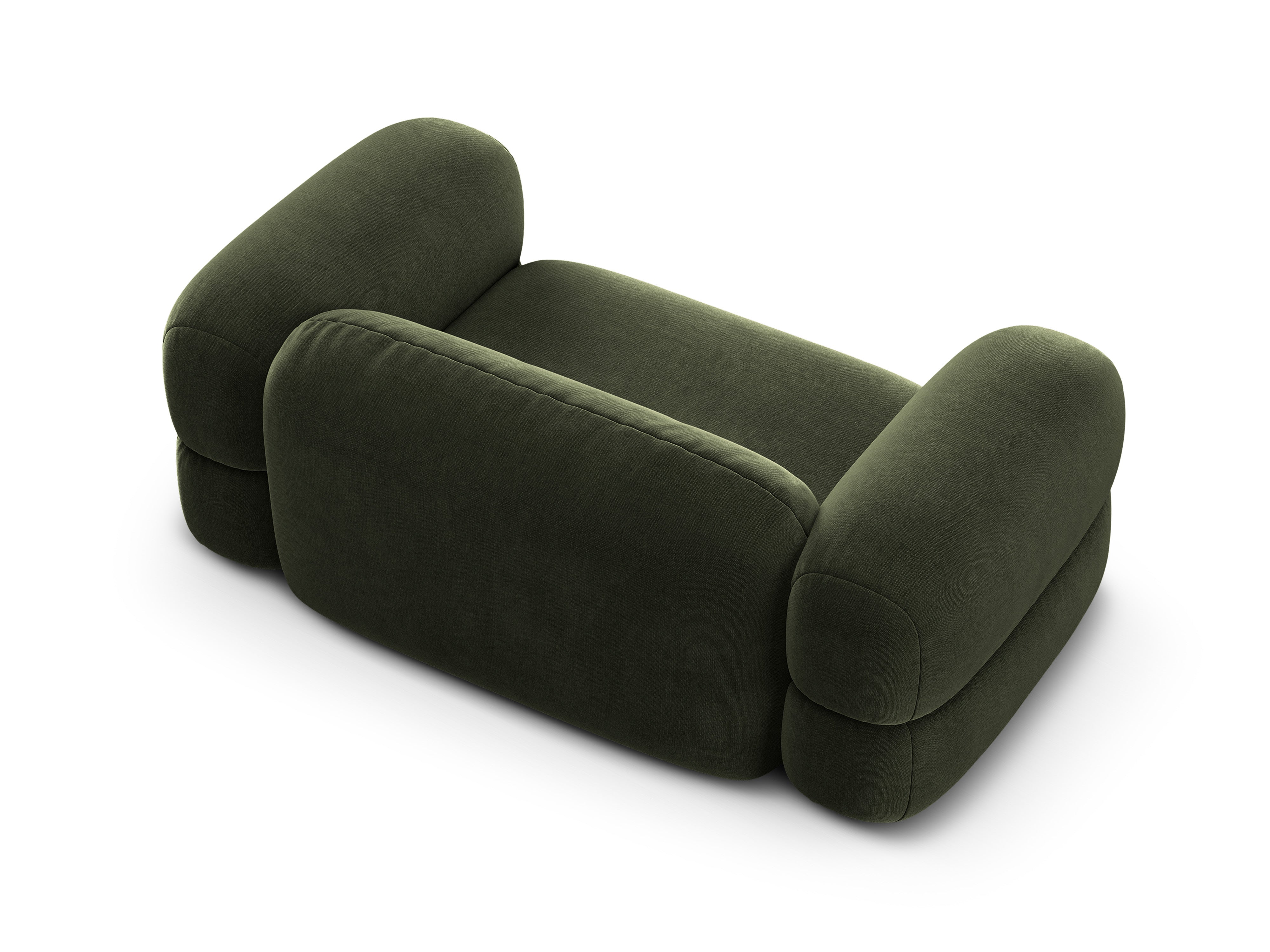 Sofa aksamitna 2-osobowa ROGER oliwkowy