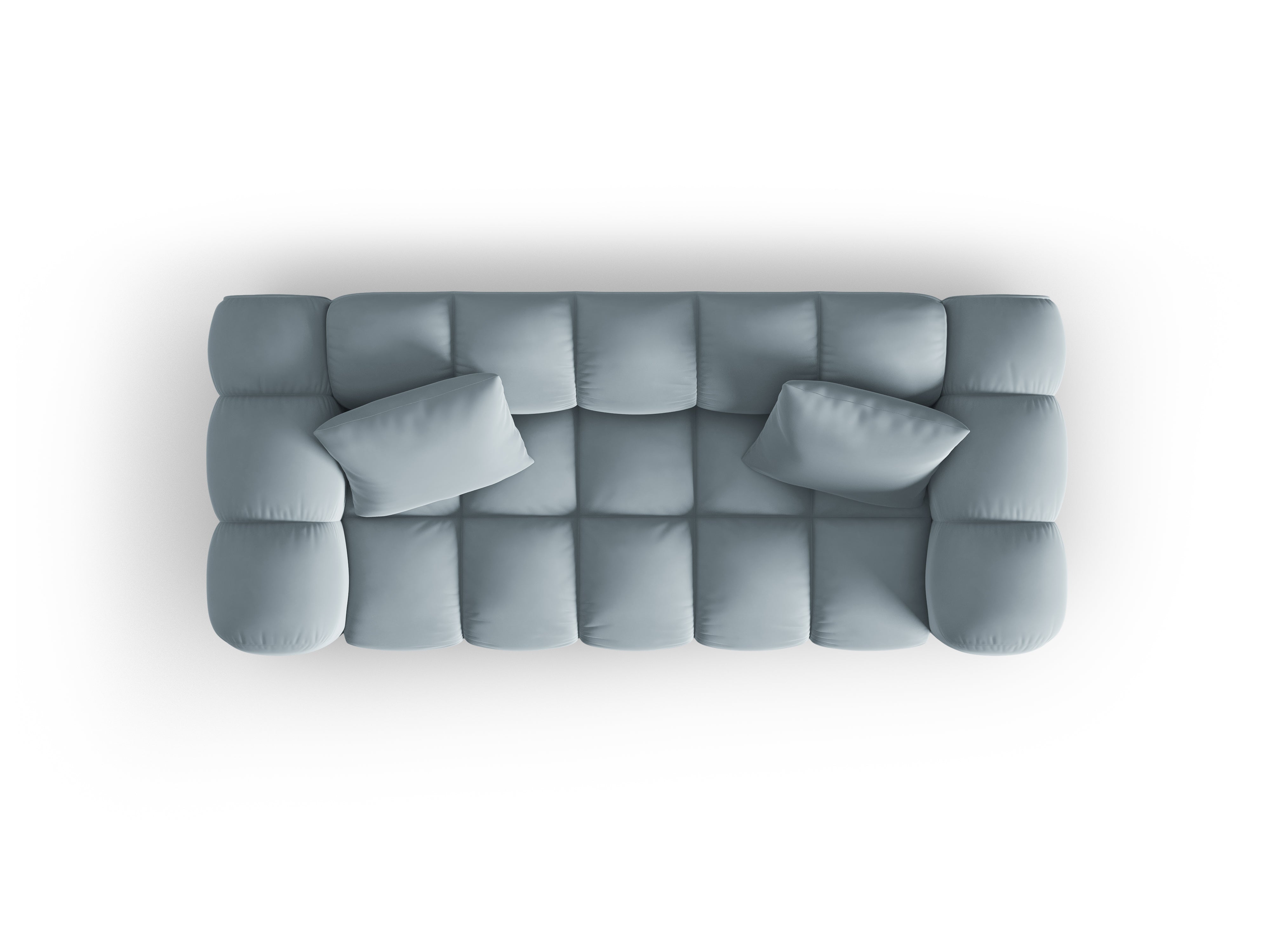 Sofa aksamitna 2-osobowa HALLEY jasnoniebieski