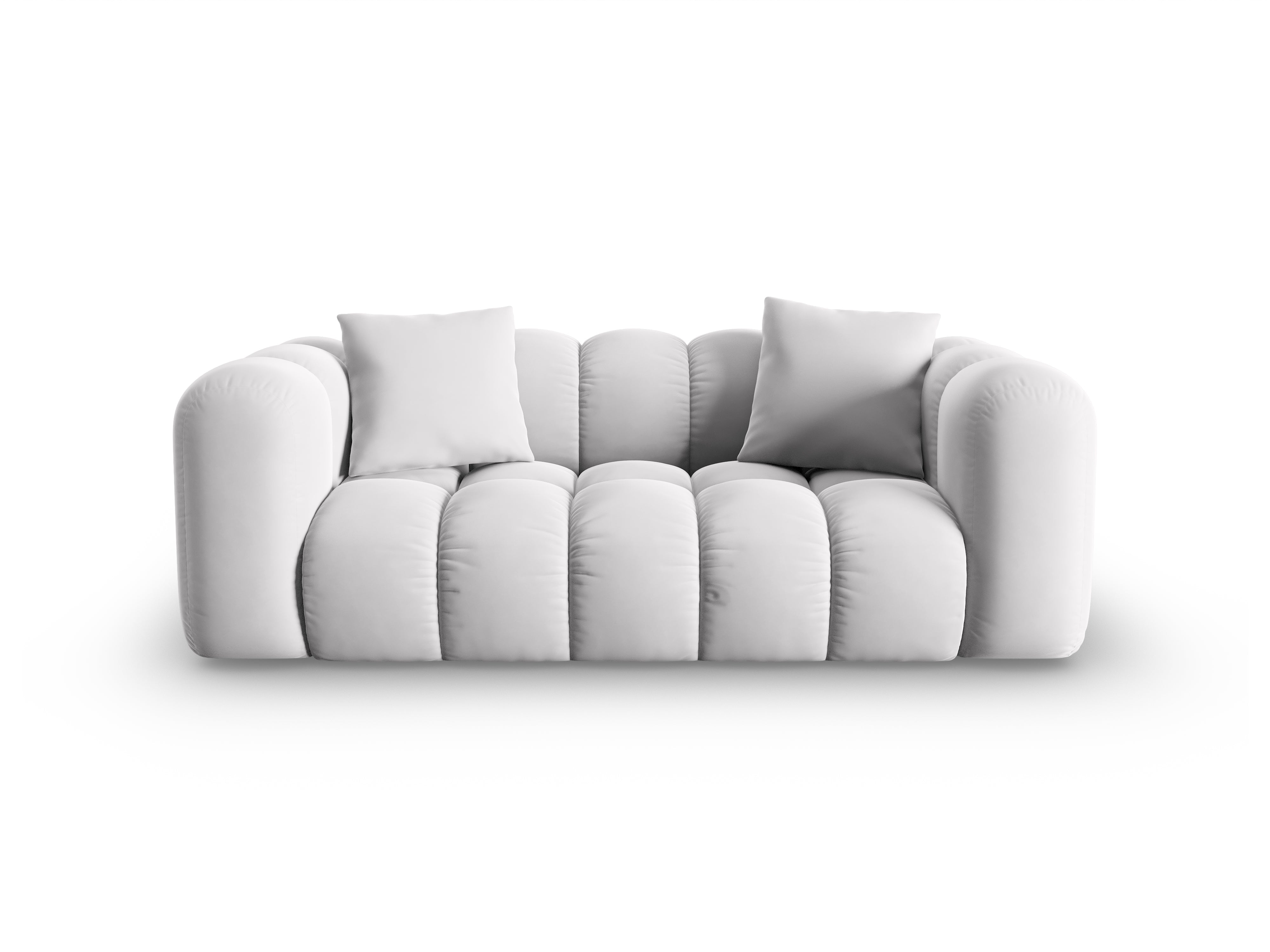 Sofa aksamitna 2-osobowa HALLEY srebrny